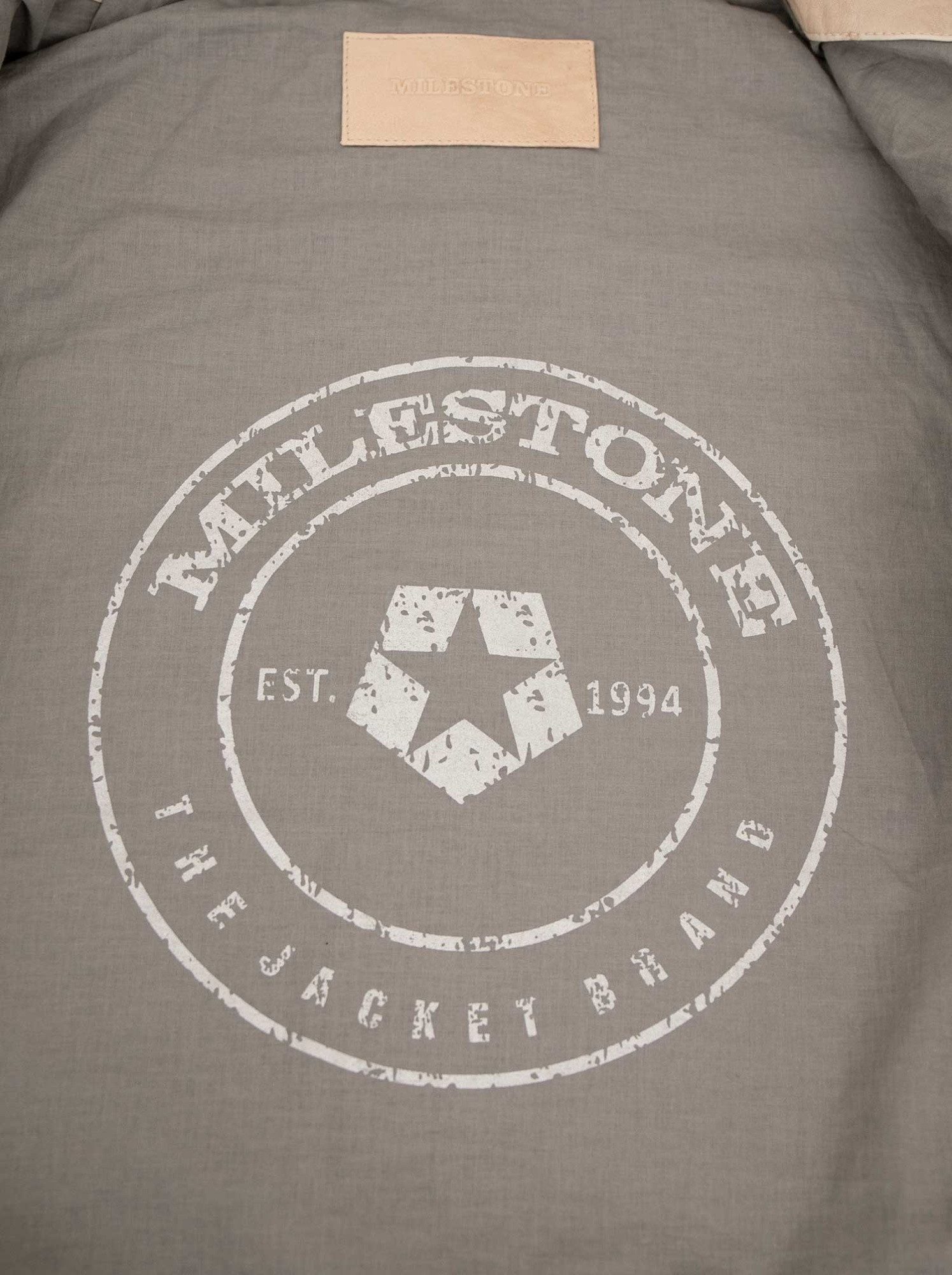 Milestone Lederjacke MSRaymond Milestone - Herren Lederjacke Lammnappa Kapuze beige