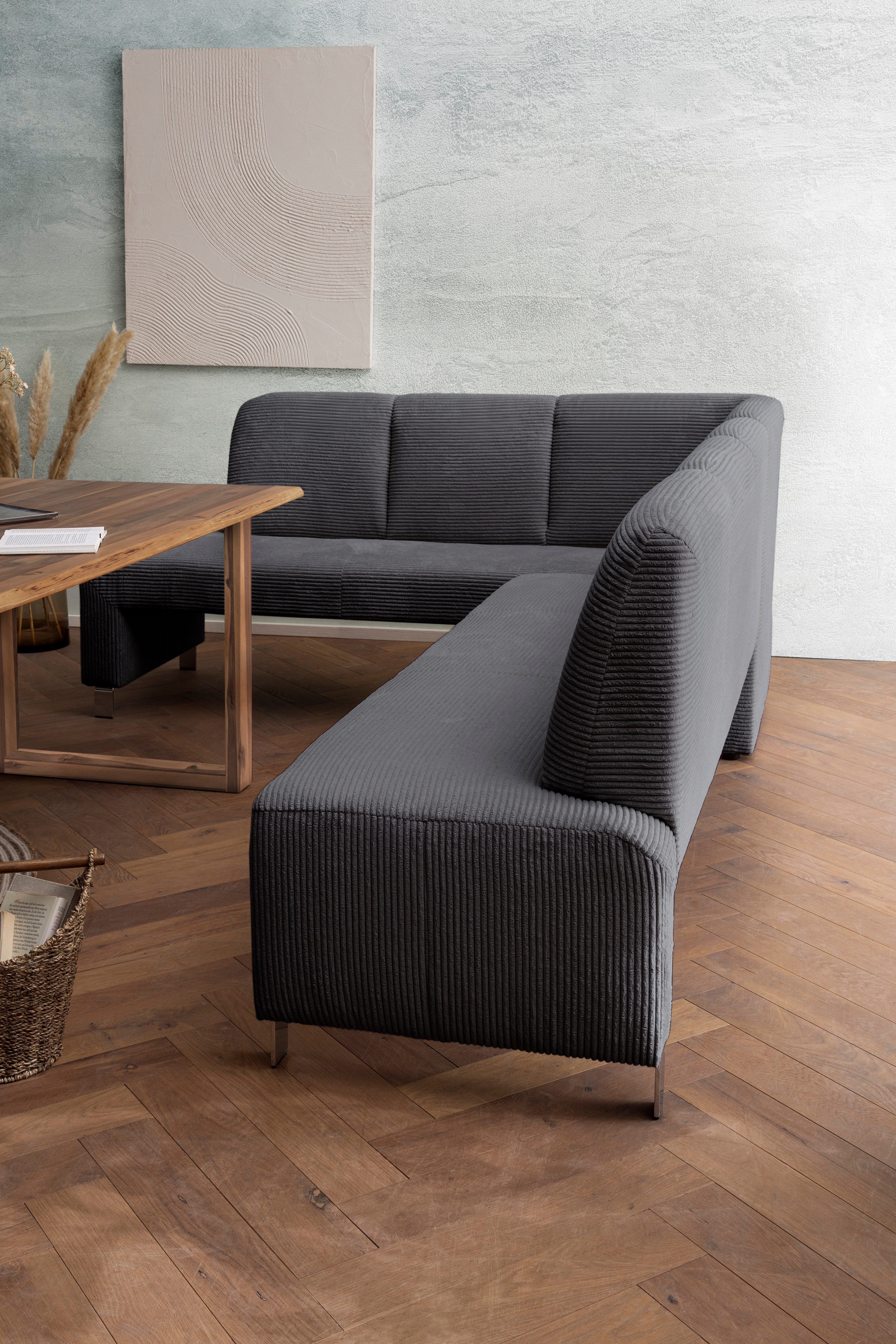 exxpo - sofa fashion Eckbank Intenso, modern, wahlweise in Leder oder Textil, 264/197 cm (B/T), hohe Bodenfreiheit, frei im Raum stellbar, hoher Sitzkomfort