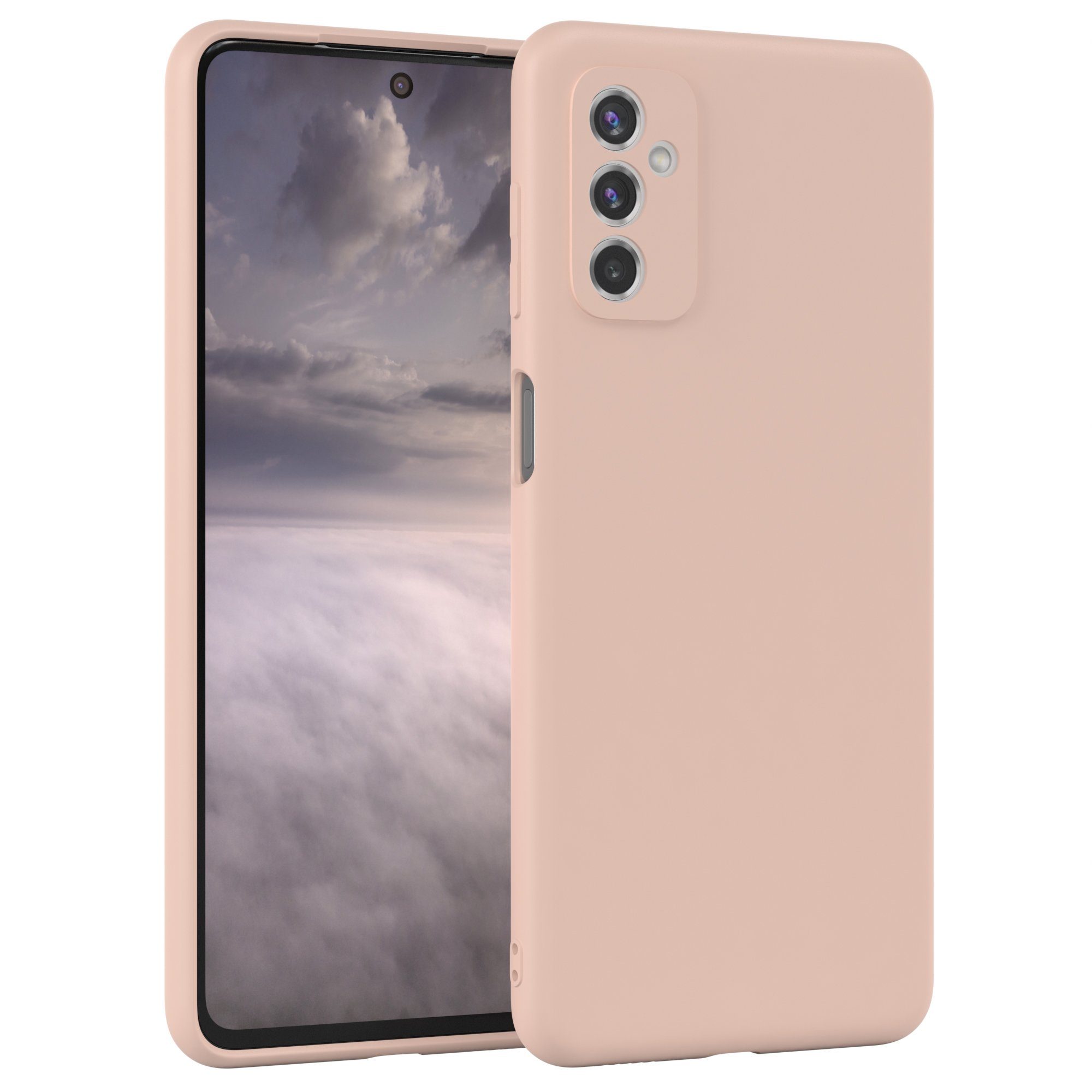 EAZY CASE Handyhülle für Samsung Galaxy M52 5G Hülle Silikon 6,7 Zoll, Silikon Schutzhülle mit Kameraschutz kratzfest bumper Rosa Altrosa