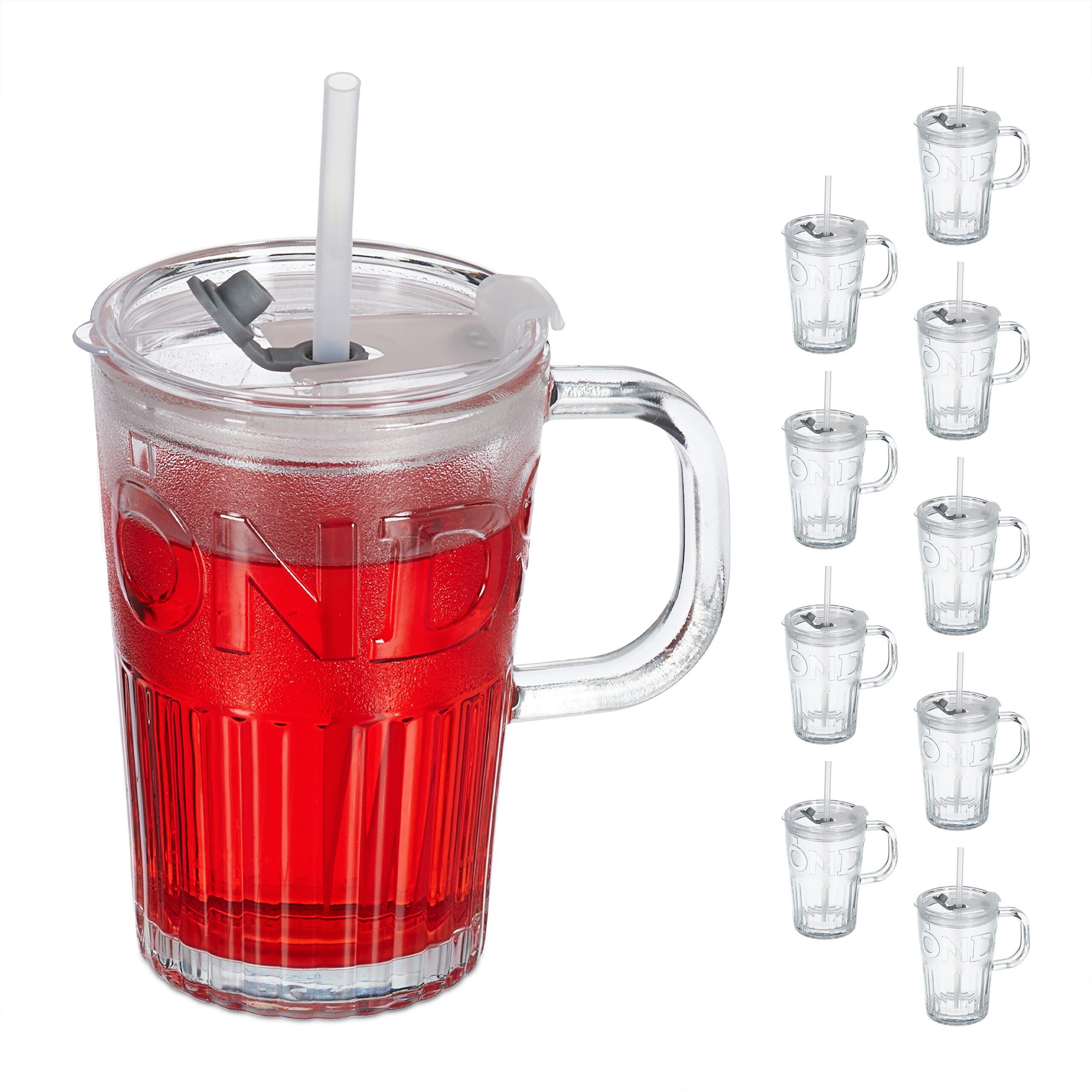 Gläser-Set Trinkgläser im 10er Set mit Henkel