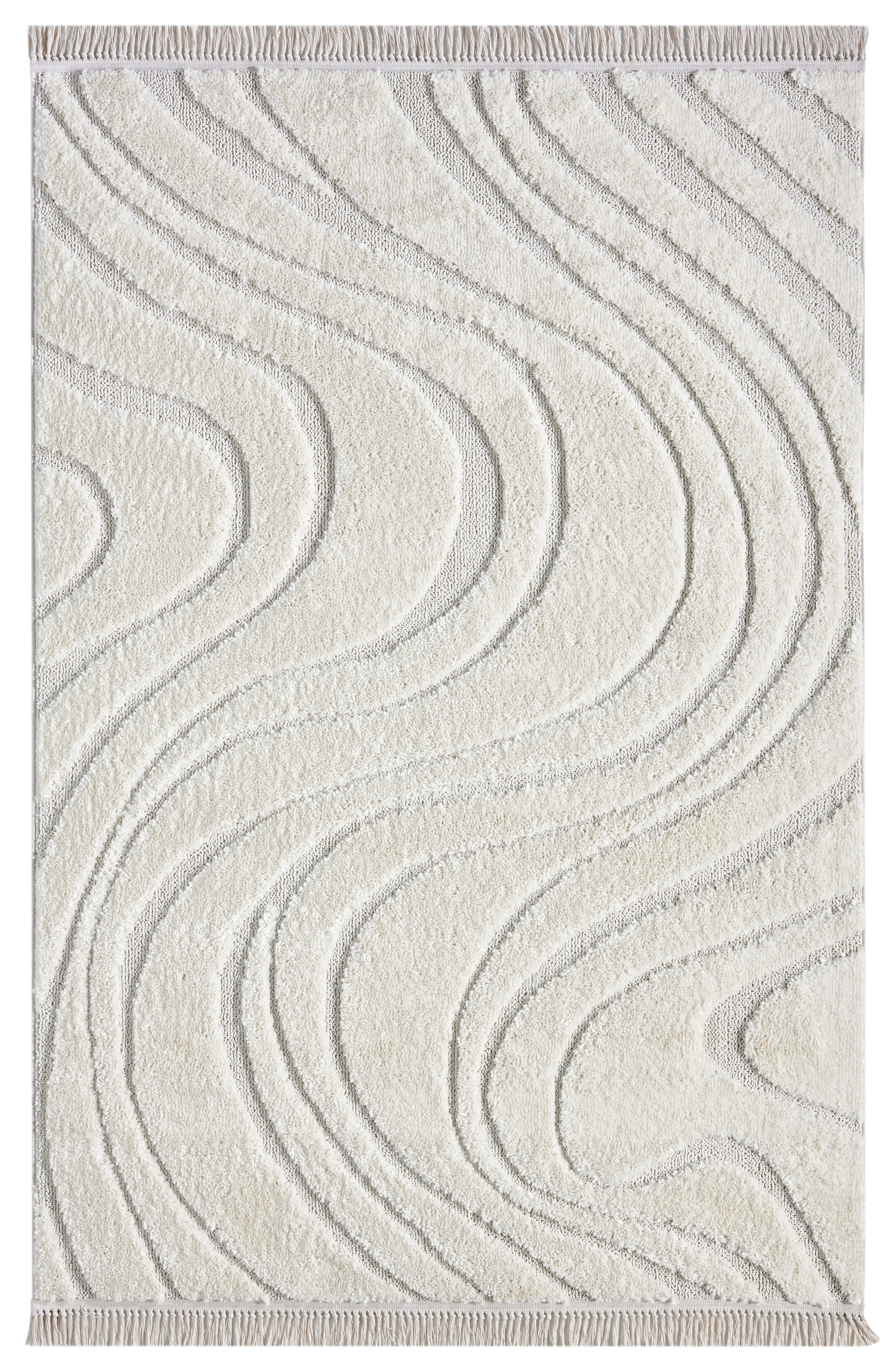 homsy by Ana Johnson Teppich Waavy mit Fransen, Wellen Design, rechteckig, Höhe: 20 mm, Boho, 3D Optik, Scandi, Hoch-Tief, Wohnzimmer, Schlafzimmer. € 17,99