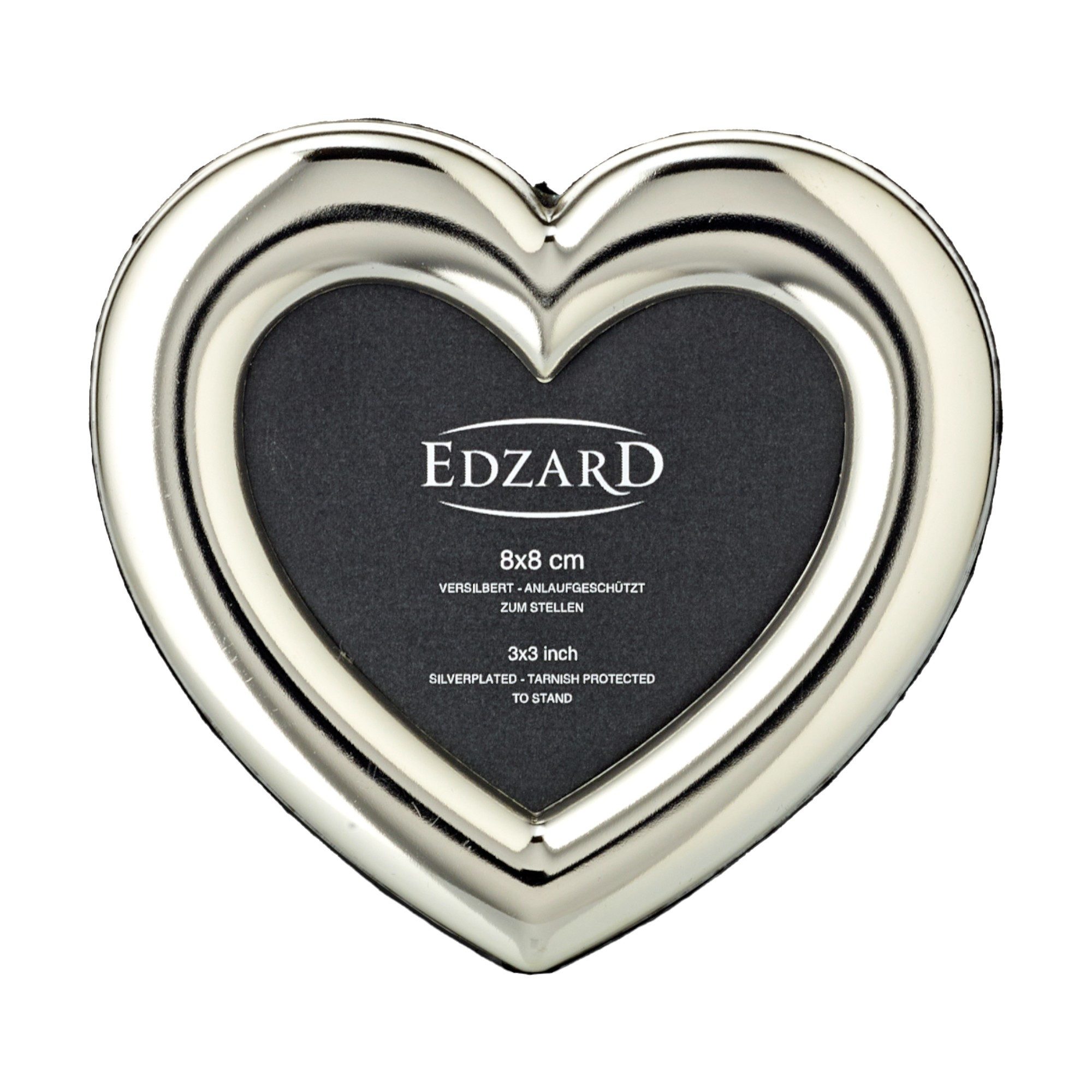 EDZARD Bilderrahmen Herz, (8x8 cm), edel versilbert, anlaufgeschützt