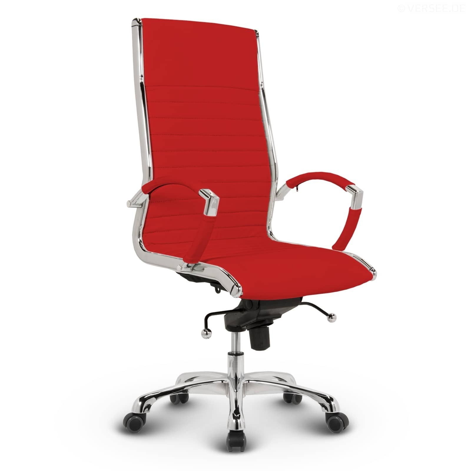 Versee Chefsessel VERSEE Montreal Bürostuhl Leder, 150kg belastbar, ergonomisch (Ergonomischer Drehstuhl für Arbeitszimmer), mit Lendenstütze, höhenverstellbar, gepolstert, Wippmechanik