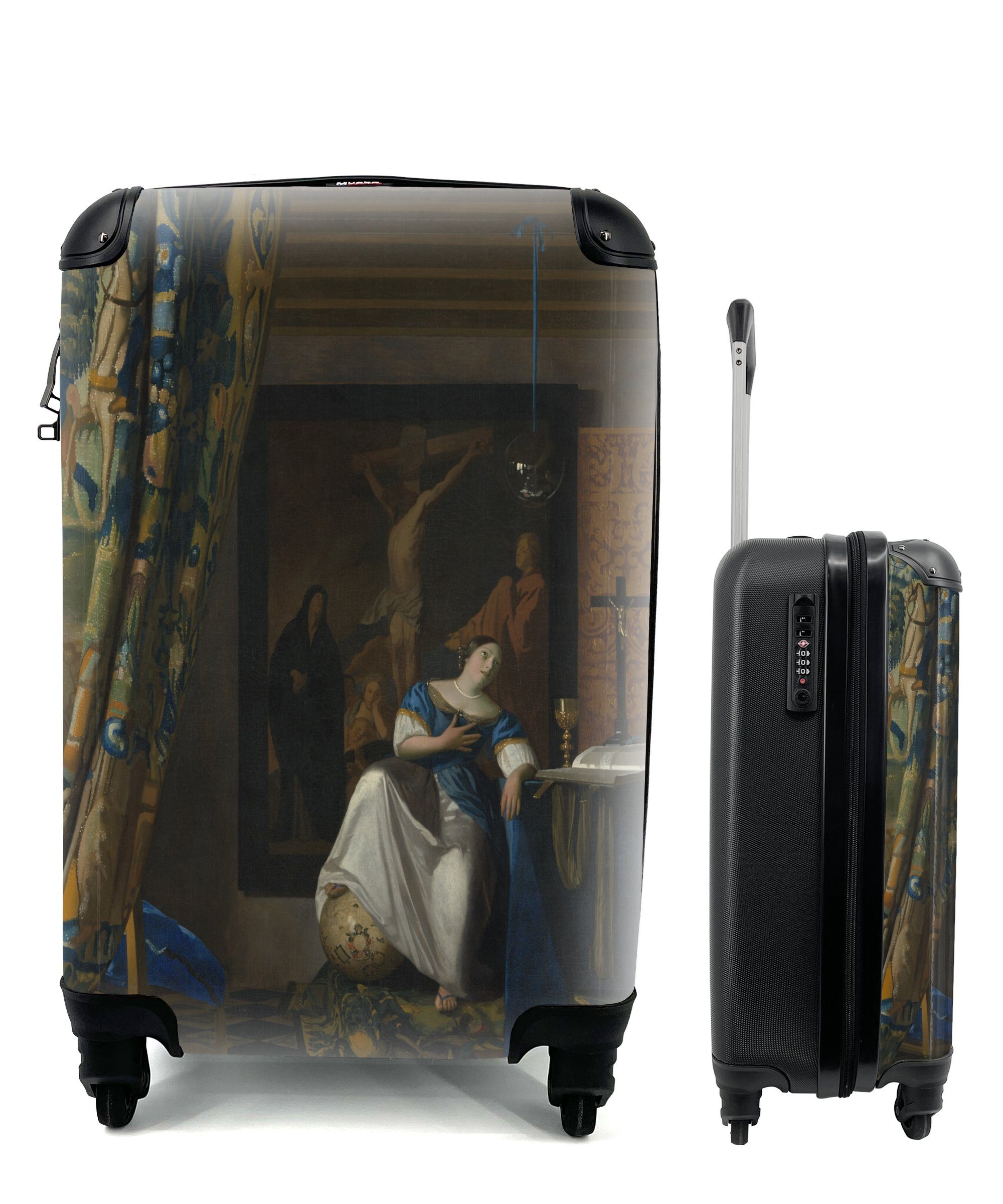 Allegorie rollen, Reisetasche mit Reisekoffer Johannes 4 Rollen, MuchoWow des Glaubens Vermeer, Handgepäckkoffer - Trolley, Handgepäck für Ferien,