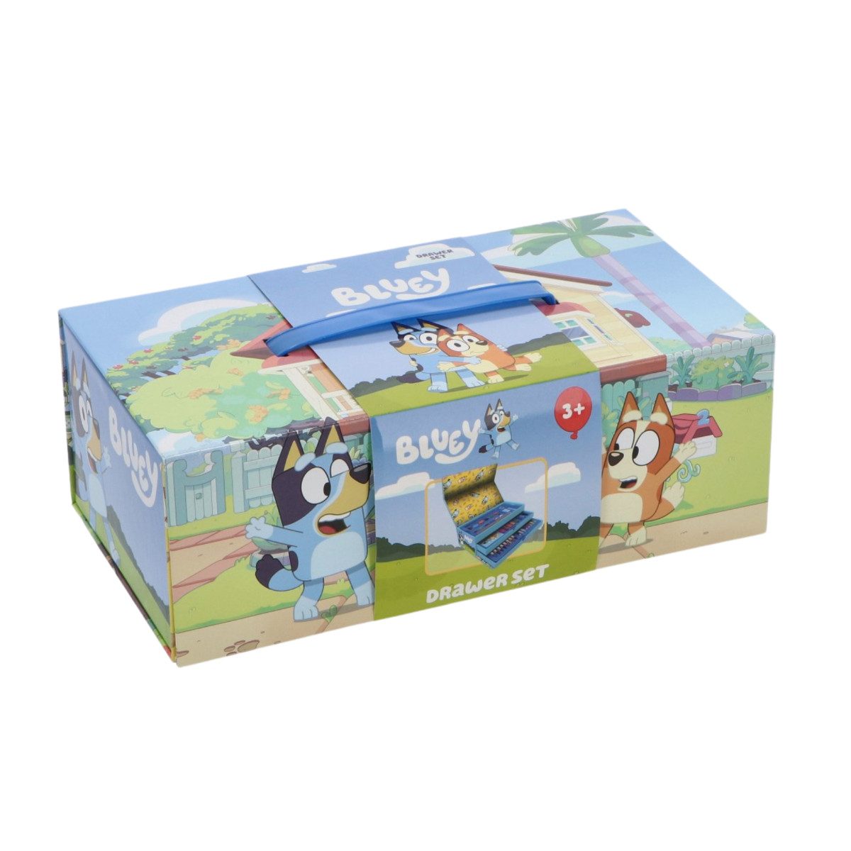 Bluey Farbkasten Malkoffer für Kinder – Kreativset mit Stiften und Wasserfarbkasten