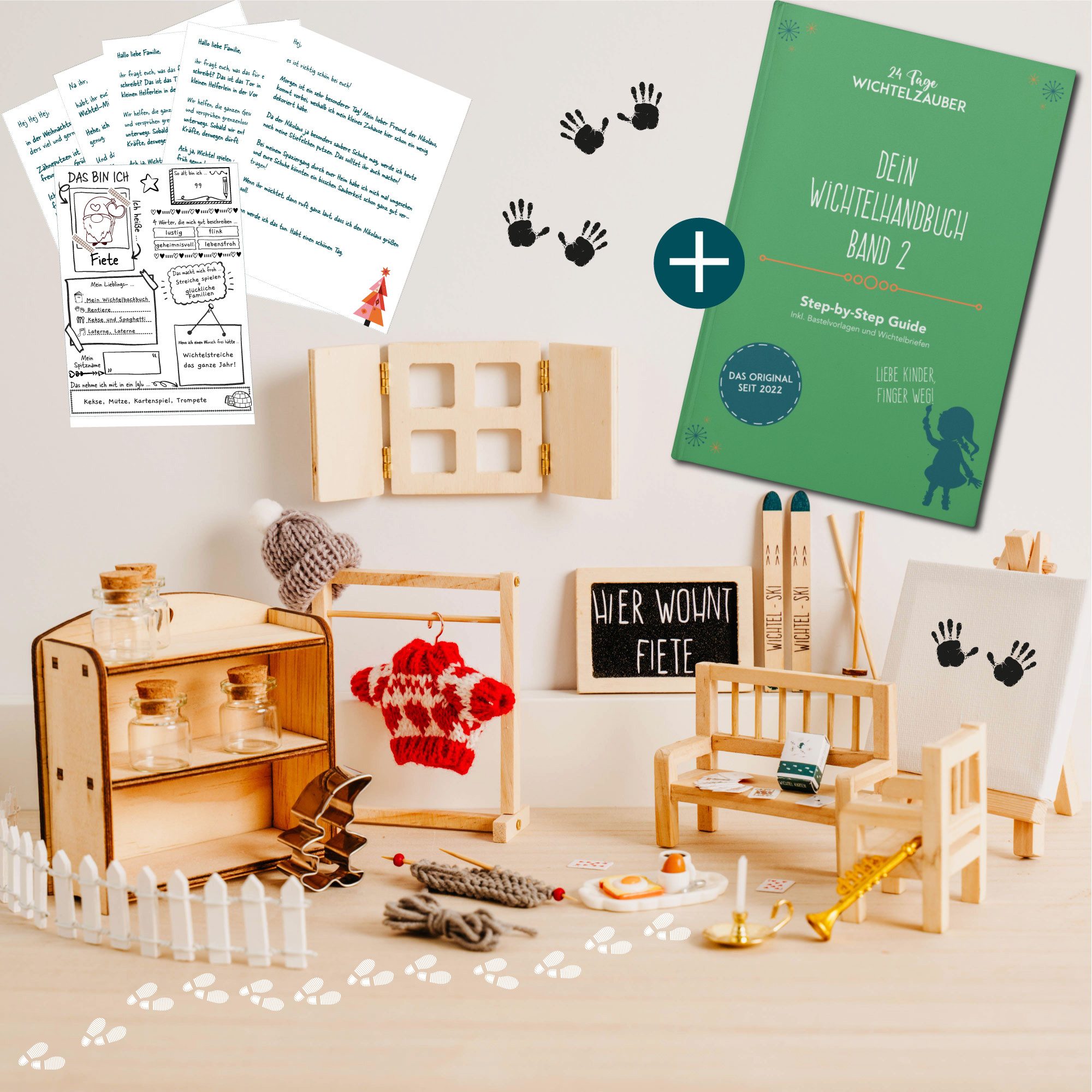 24 Tage Wichtelzauber Adventskalender Wichtel Zubehör: 32tlg. Wichtel Set mit Wichtelbriefen & Handbuch
