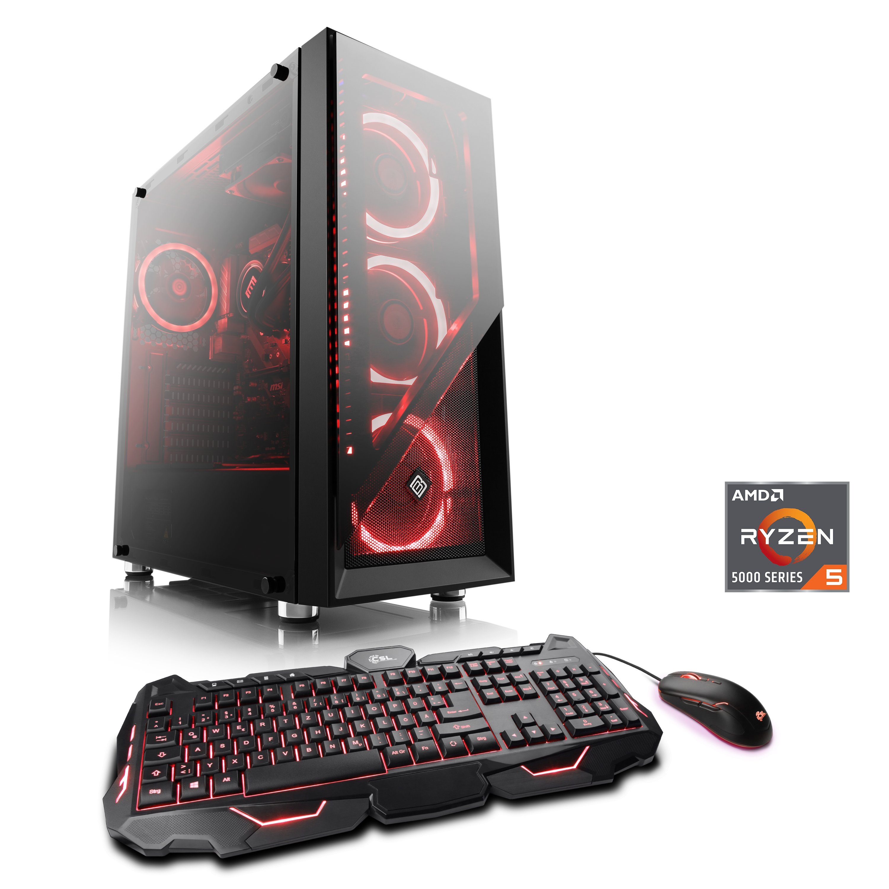 CSL HydroX V28320 Gaming-PC (AMD Ryzen 5 5600G, 32 GB RAM, 1000 GB SSD,  Wasserkühlung)