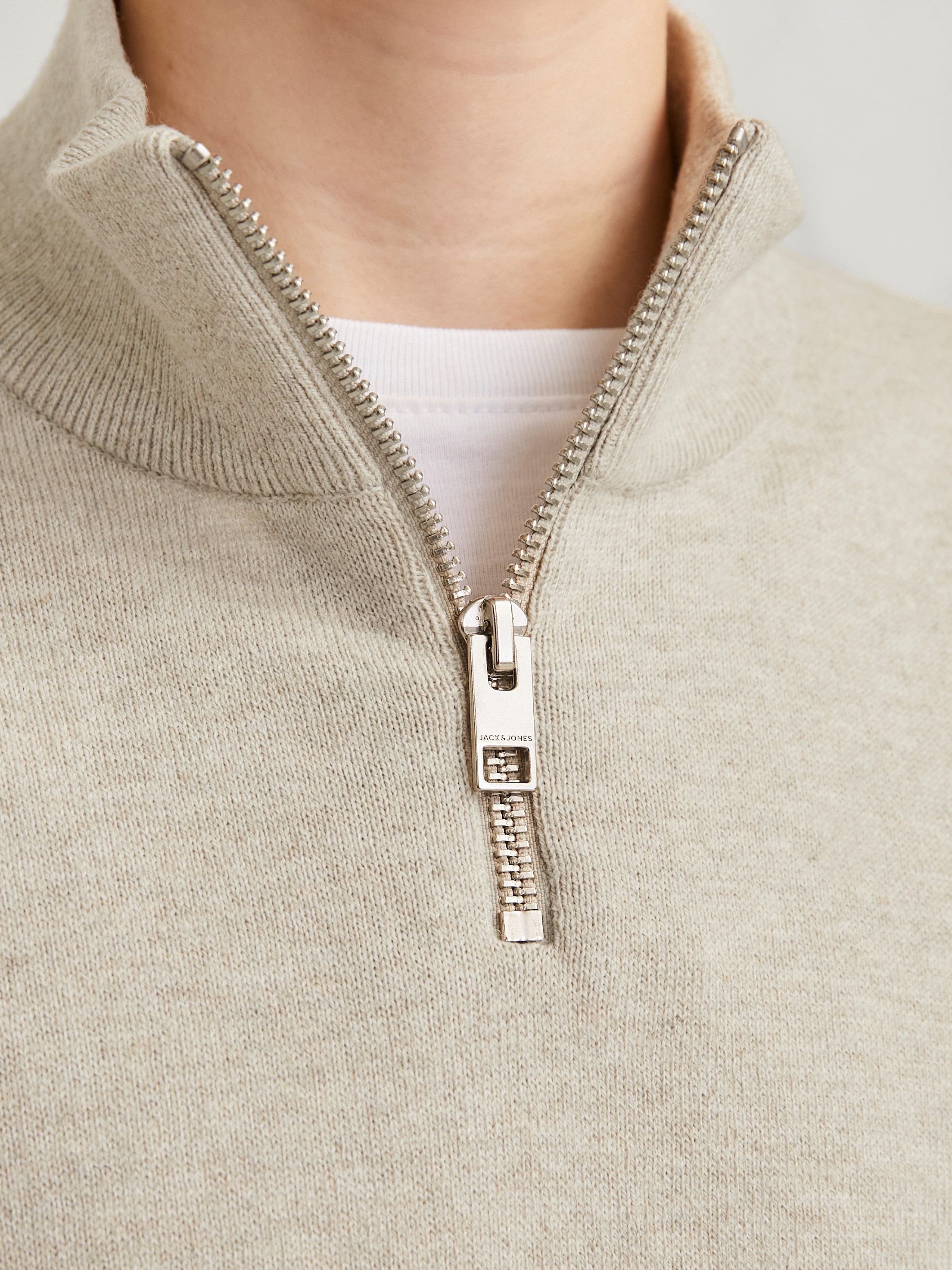 Jack & Jones Junior Troyer JJEEMIL KNIT HALF ZIP NOOS JNR Baumwollmischung, regular fit