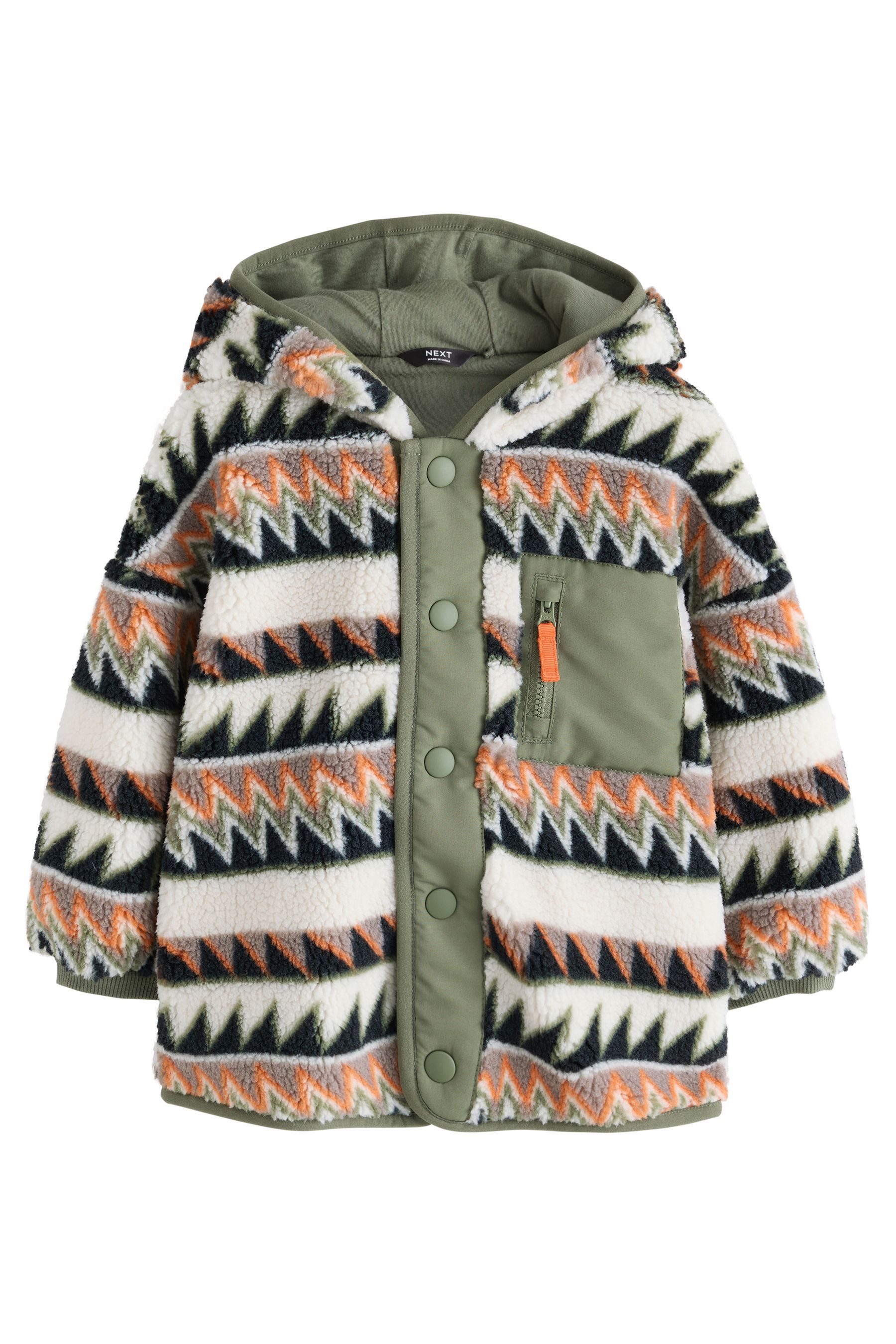 Next Fleecejacke Fleece mit durchgehendem Print (1-St)