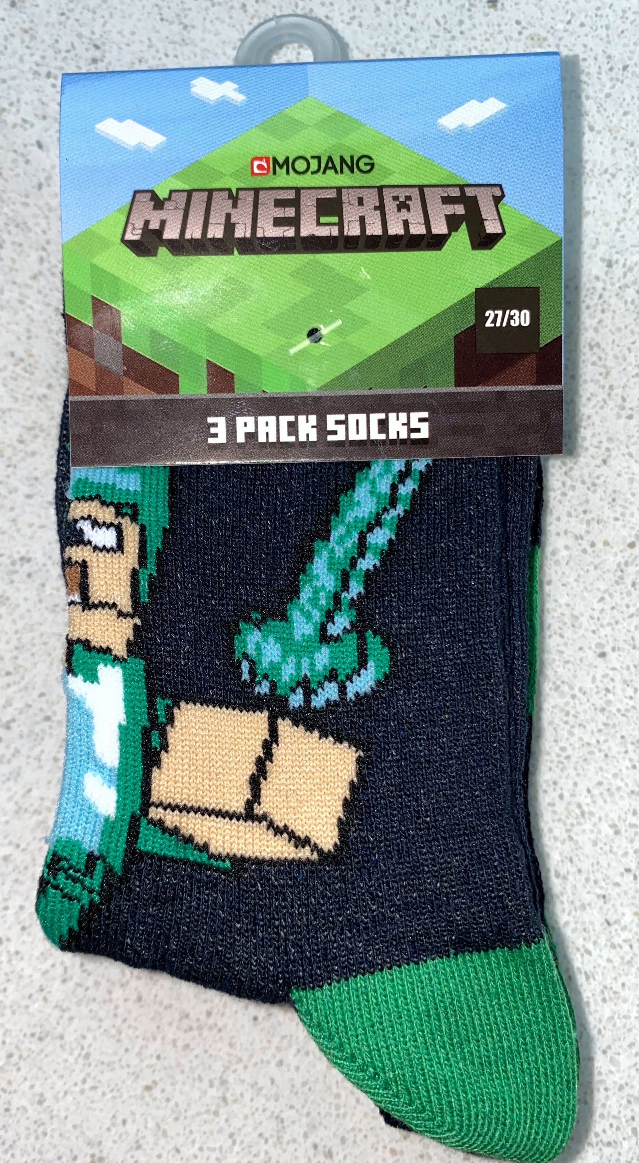 Minecraft Freizeitsocken 3x Minecraft Socken Jungen + Mädchen Strümpfe Kinder 27 28 29 30