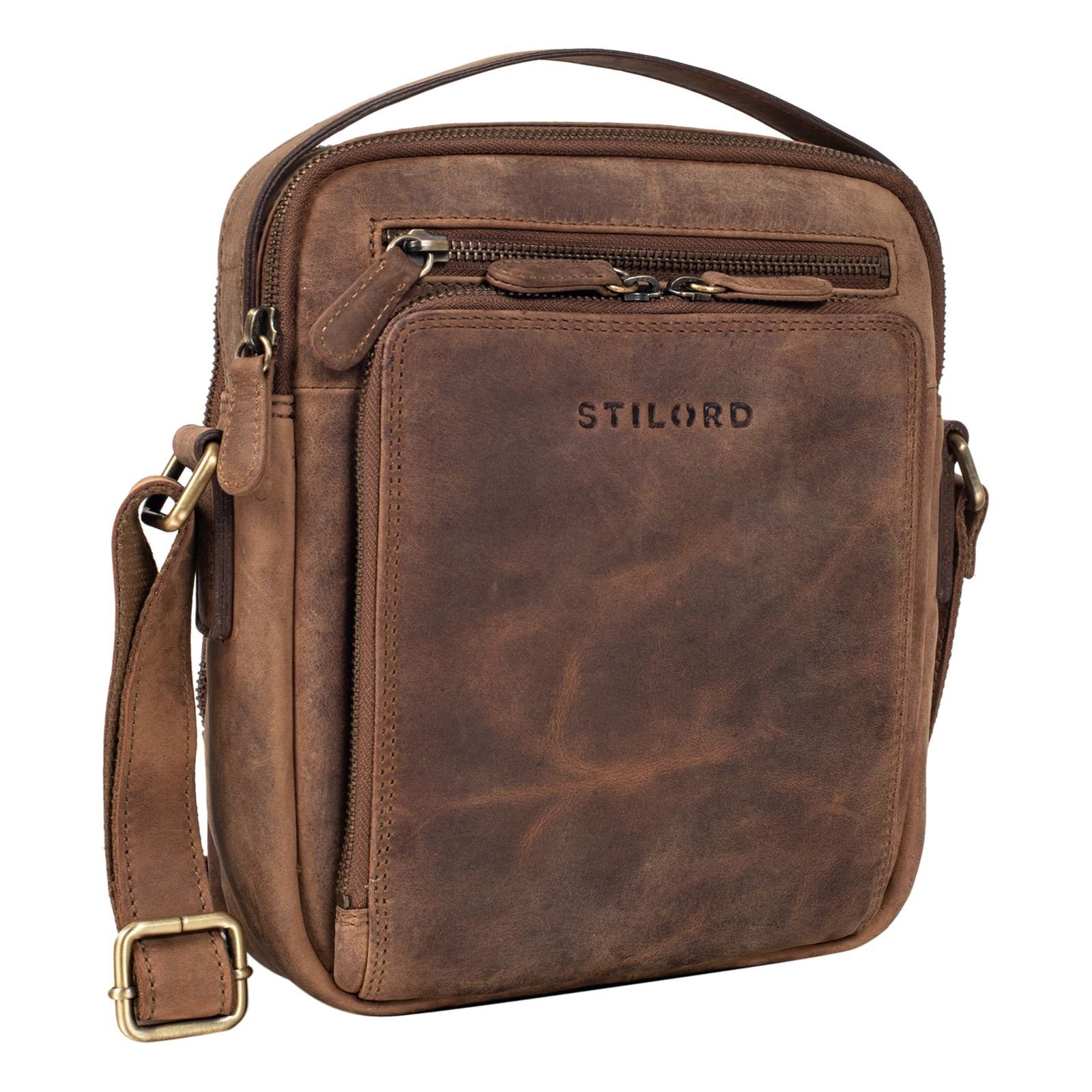 STILORD Messenger Bag STILORD "Ilkay" Männer Tasche Leder Klein mittel - braun