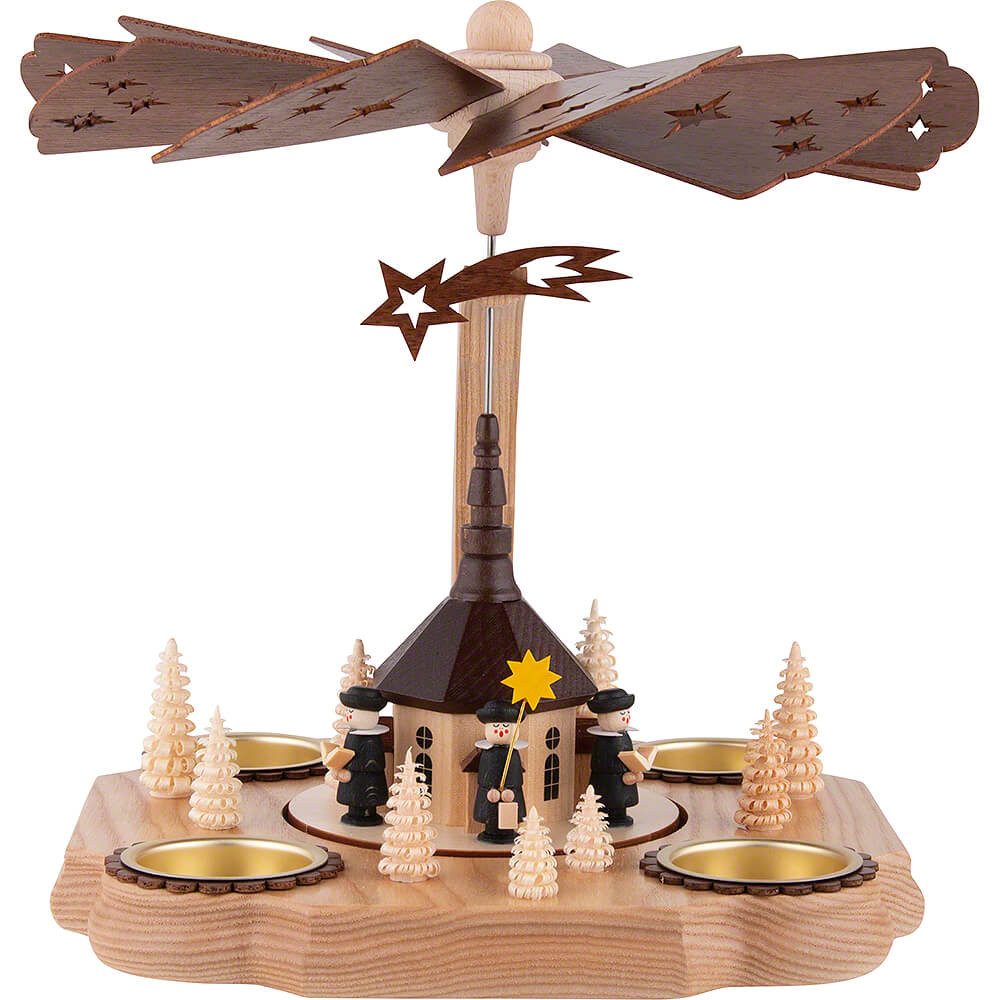 Holz- und Drechslerwaren Legler Weihnachtspyramide 1-stöckige Pyramide Kirche (25cm) von HoDreWa Legler