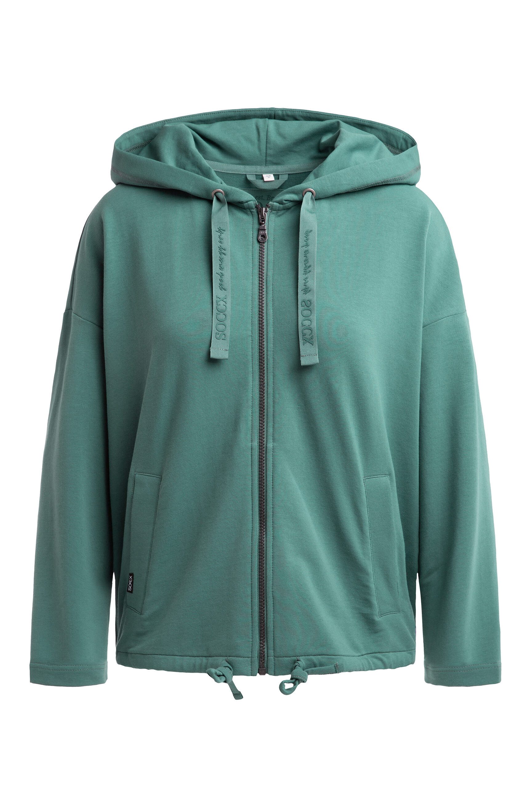 SOCCX Kapuzensweatjacke mit Zugband im Bund günstig online kaufen