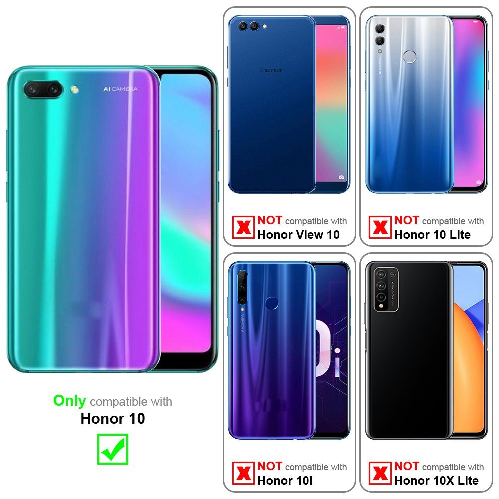 Cadorabo Handyhülle für Honor 10 Hülle Honor 10, Hülle Schutzhülle Blumen Flower mit Standfunktion Kartenfach Magnet
