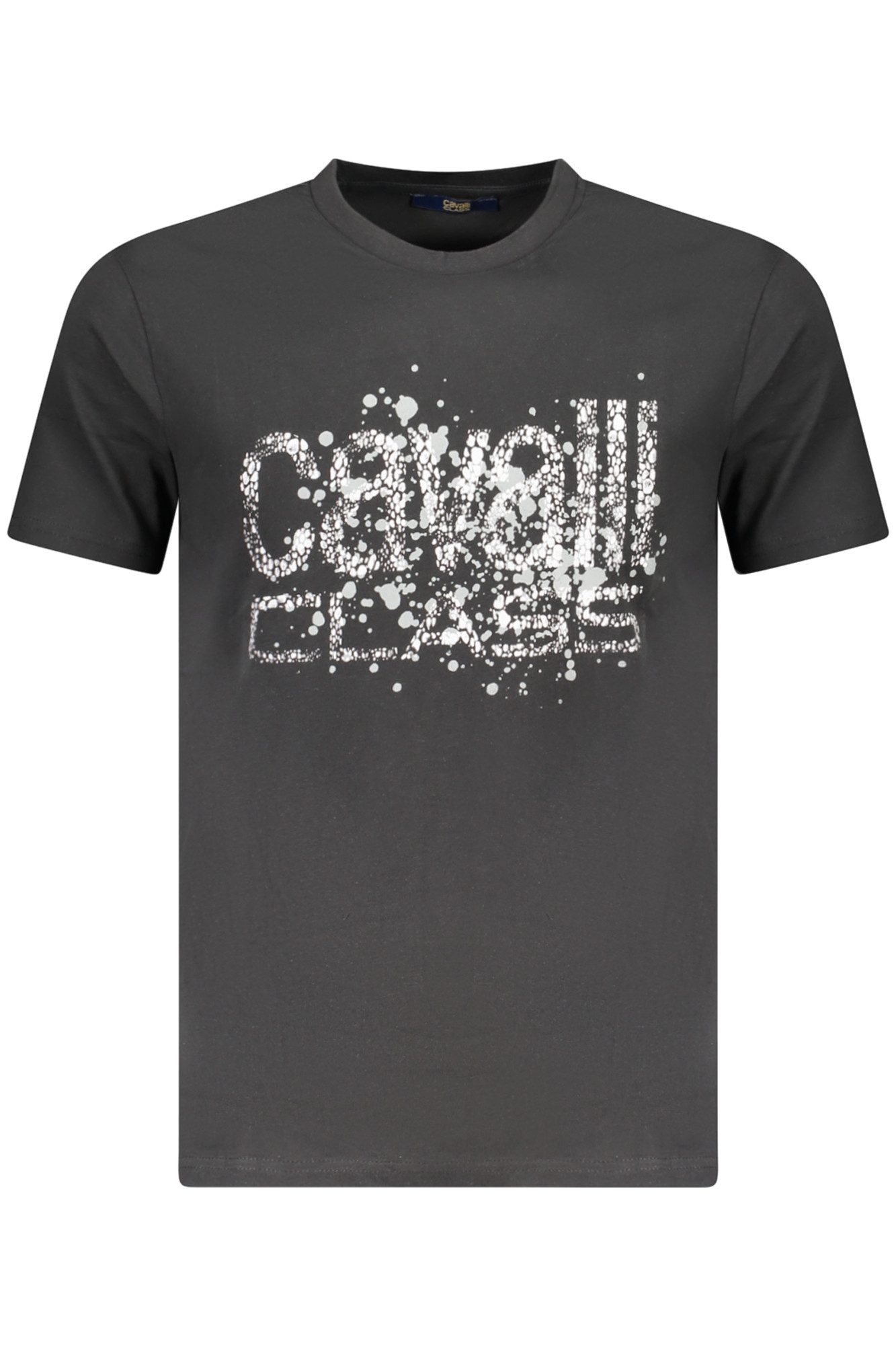 Cavalli Class T-Shirt Schwarzes Herren-T-Shirt mit Rundhals und