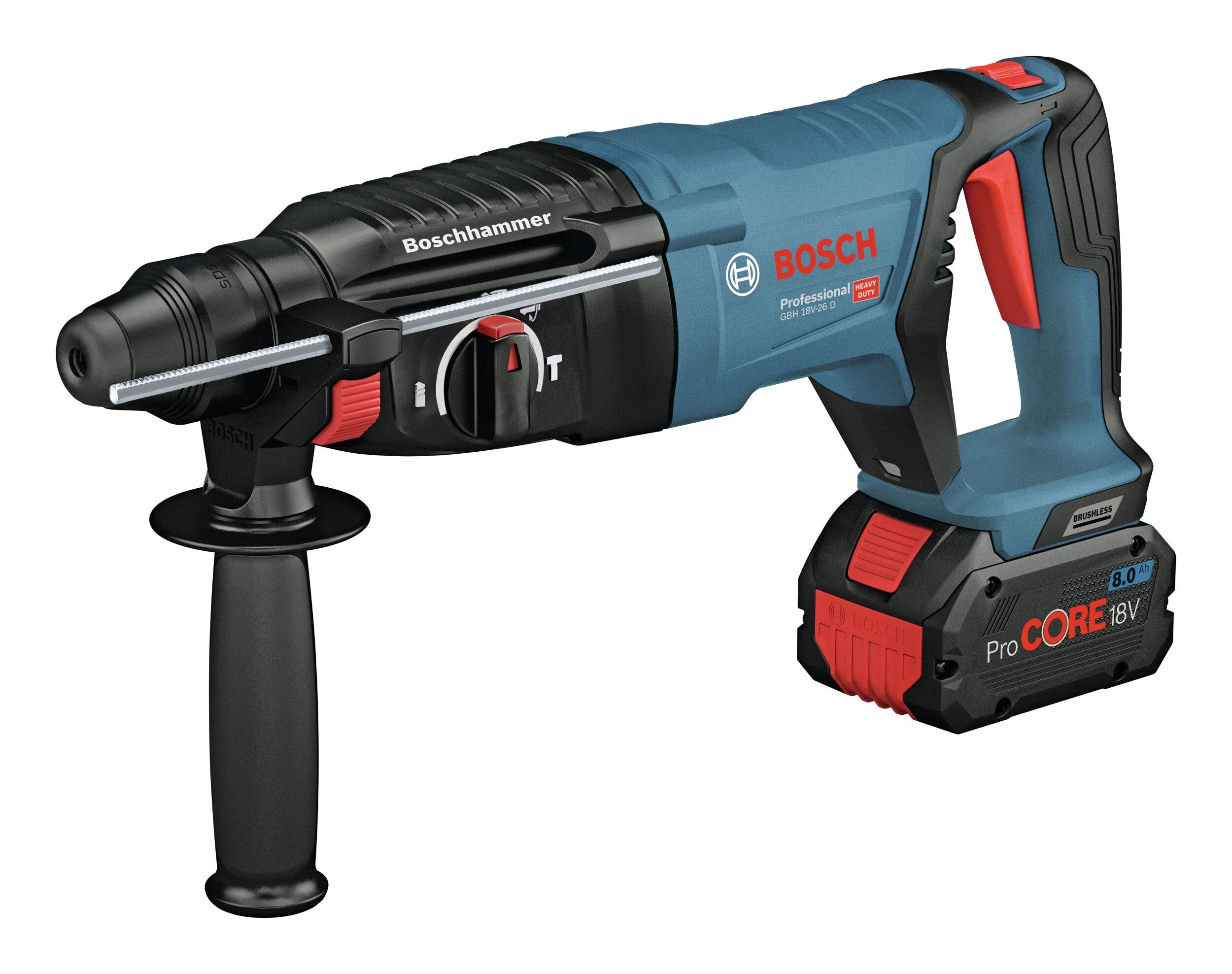 Bosch Professional Akku-Kombibohrhammer GBH 18V-26 D, 18 V, max. 890 U/min, Bohrhammer mit SDS plus Ohne Akku - im Handwerkerkoffer