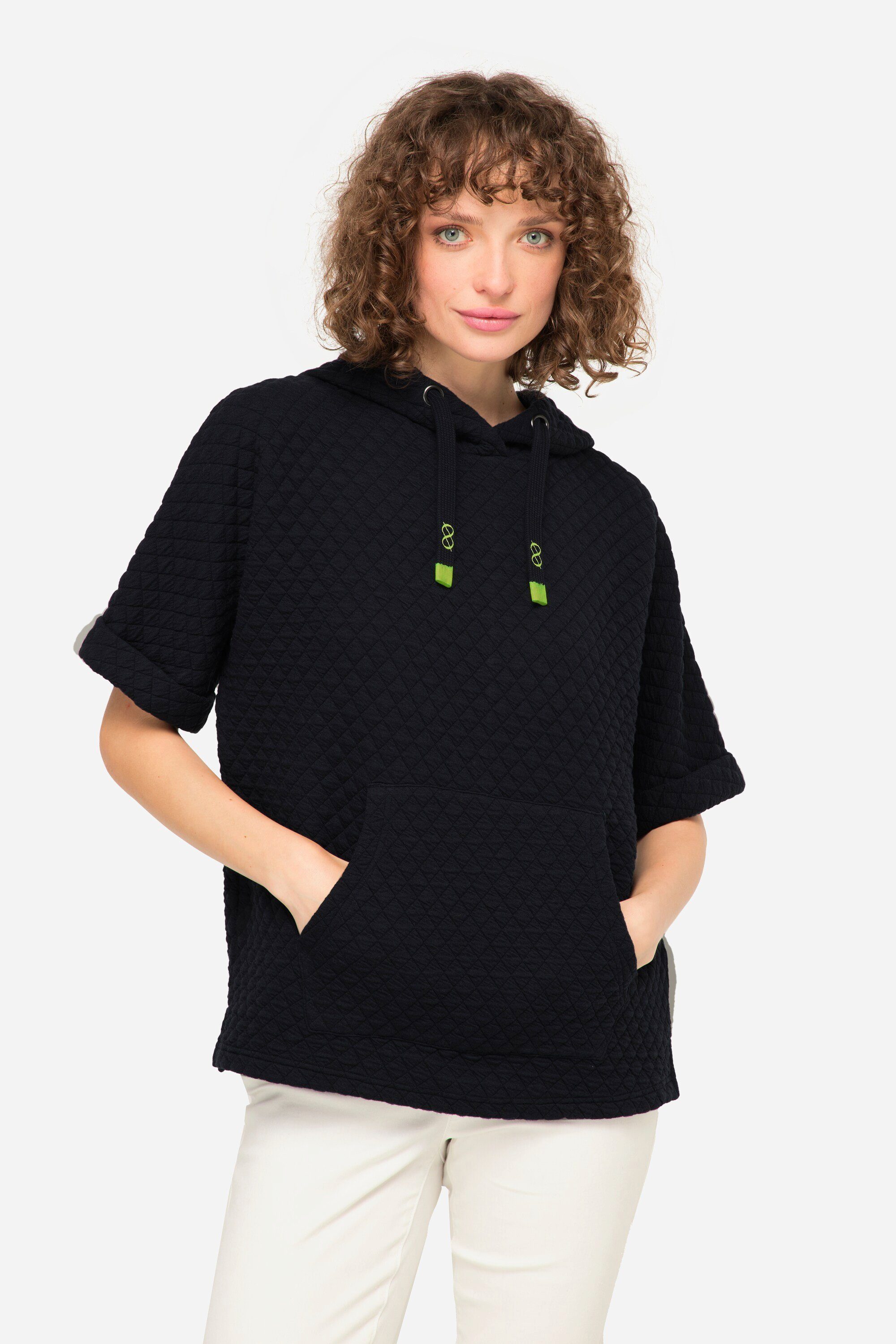 Laurasøn Sweatshirt Sweat-Pullunder Waffel-Jacquard Kapuze günstig online kaufen