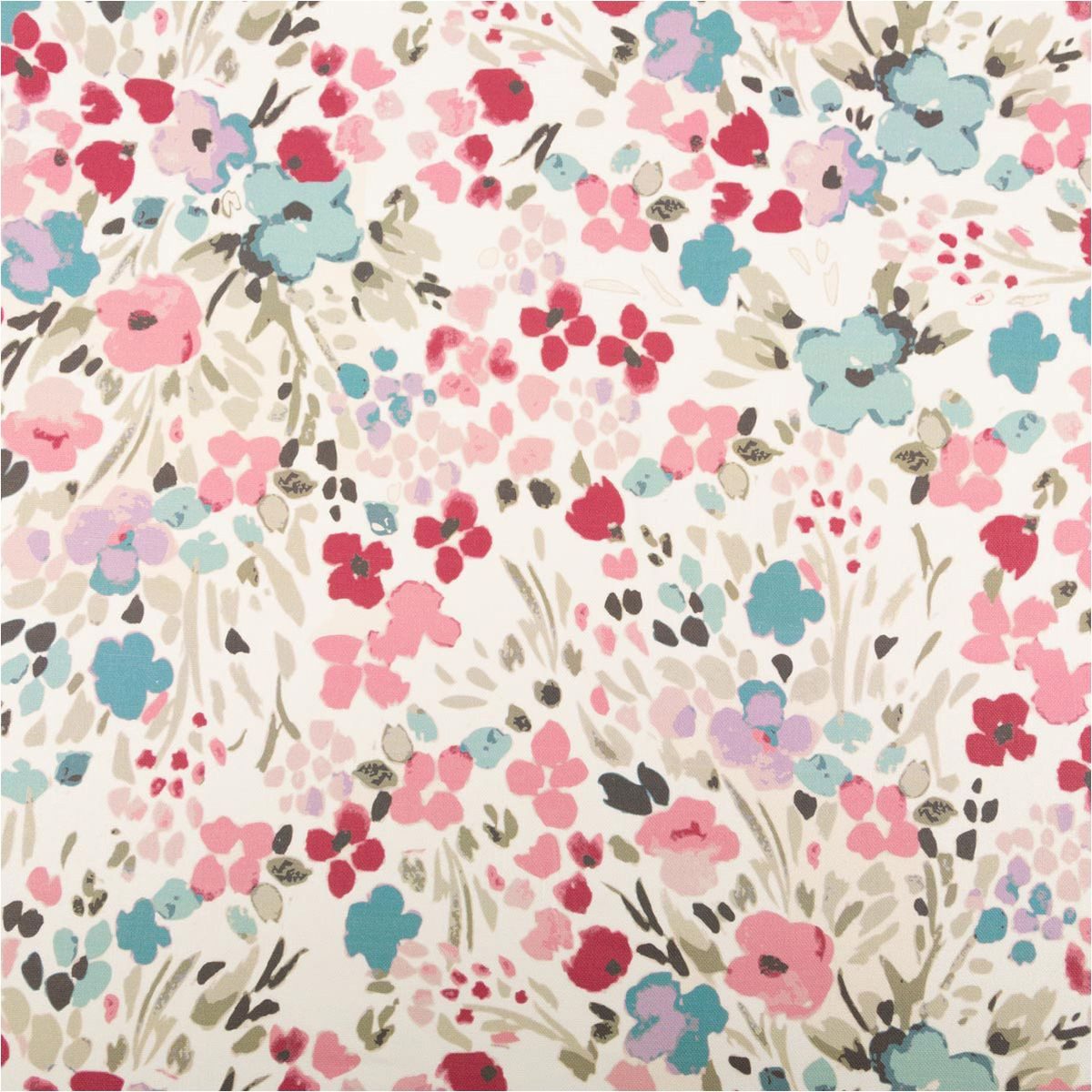SCHÖNER LEBEN. Stoff Baumwollstoff Meterware Dekostoff DigitalAquarell weiß rosa blau 1,40m, allergikergeeignet