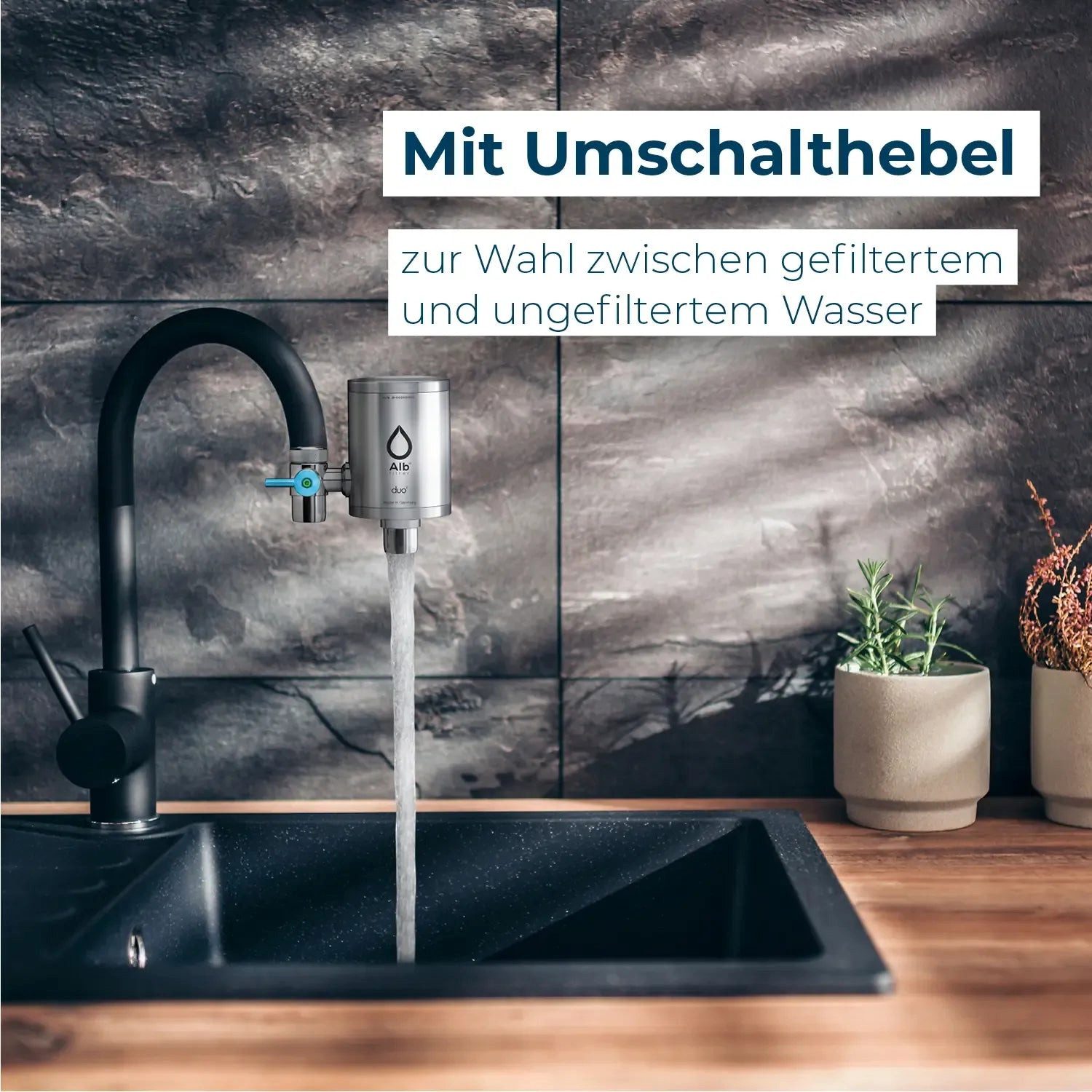 Alb Filter Wasserhahnfilter Alb Filter Duo Active Plus+ Wasserfilter für den Wasserhahn