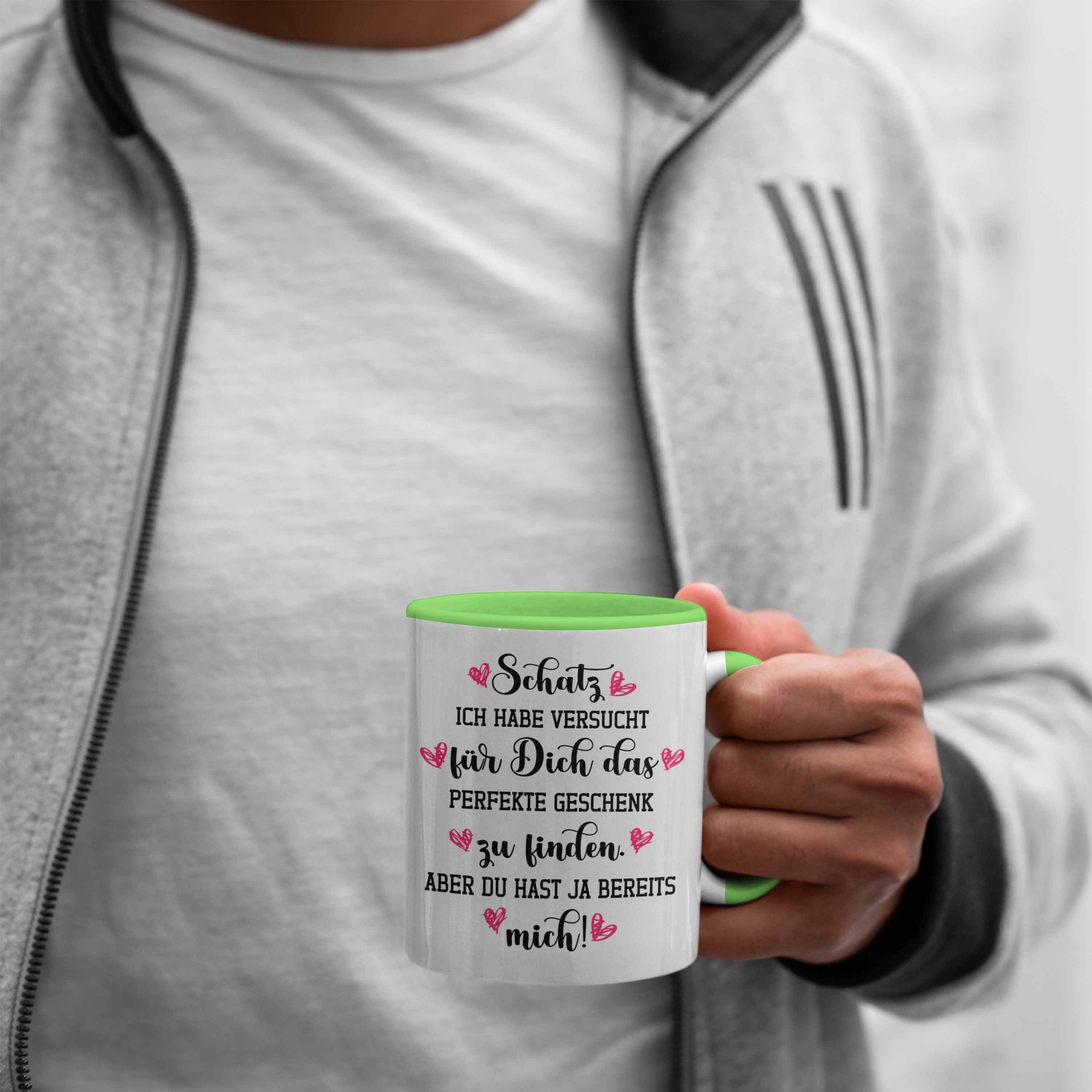 Valentinstag Tasse - Freundin Paare Tasse Liebe Trendation Schatz Trendation Geschenk Valentinstaggeschenk Grün Freund