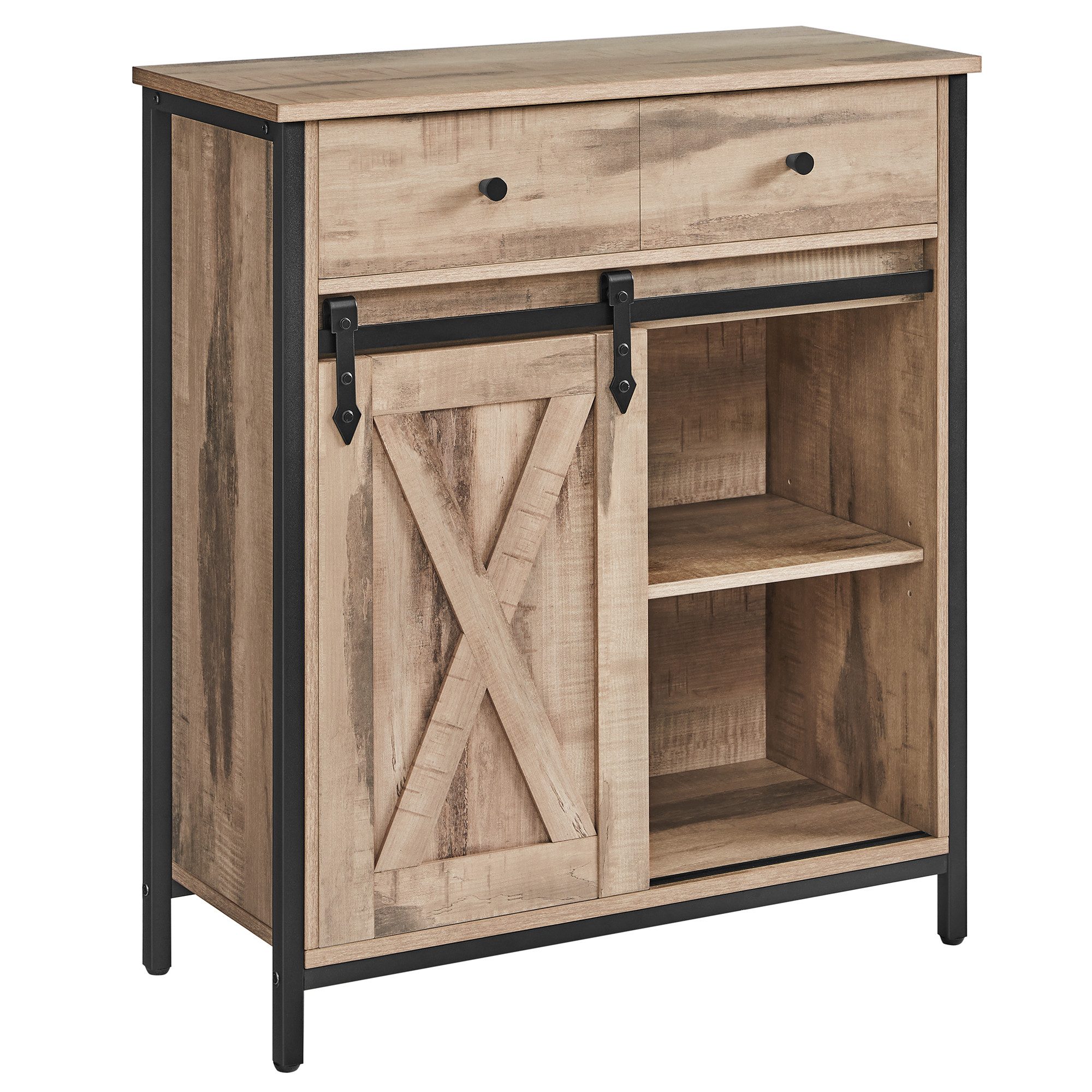VASAGLE Sideboard Kommode, 70 x 30 x 80 cm, mit Schublade, mit Schiebetür günstig online kaufen