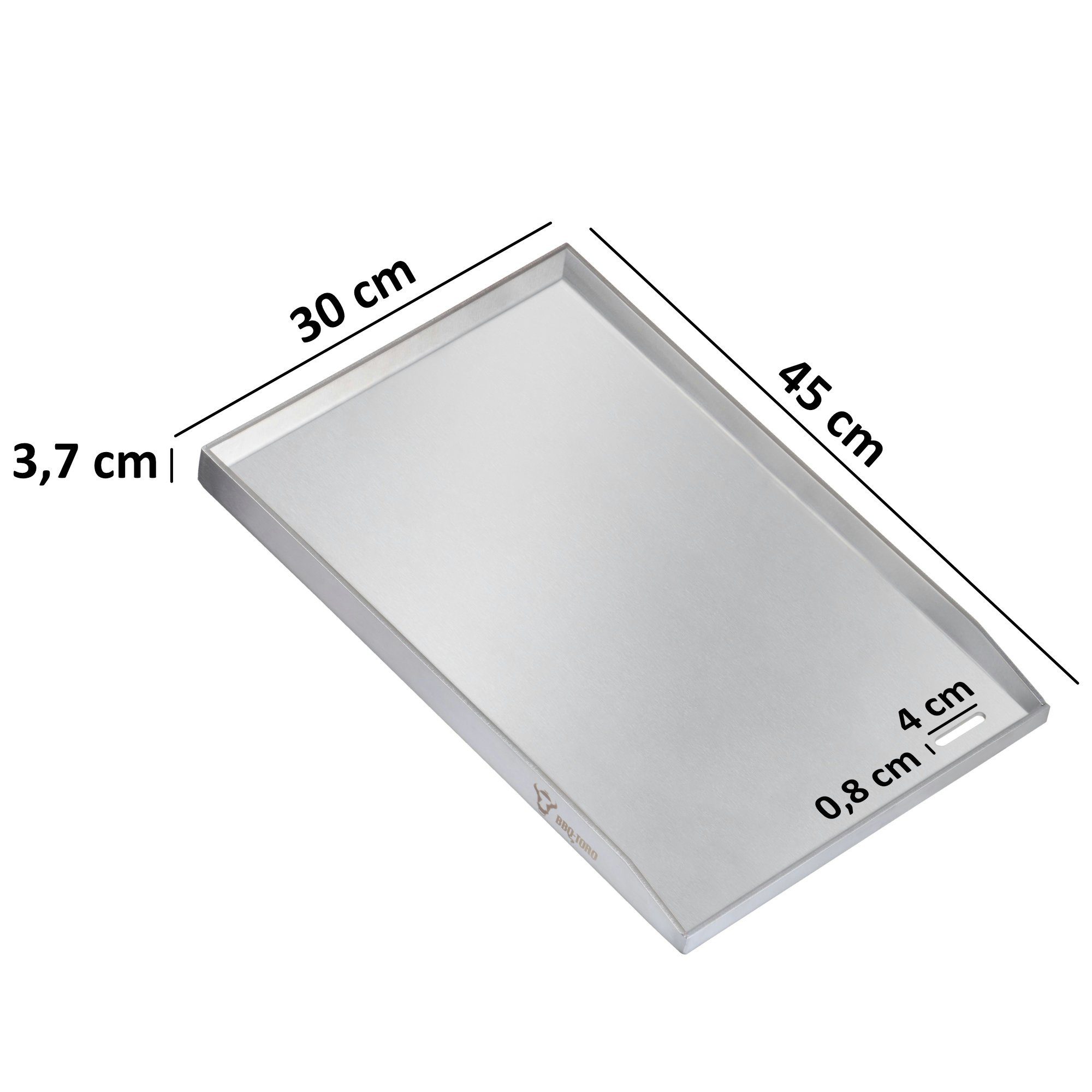 BBQ-Toro Grillplatte Edelstahl Grillpfanne, 30 x 45 cm, BBQ Plancha, Grillblech (1-St), Einfache Reinigung