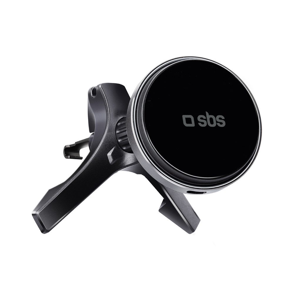 sbs Smartphone-Halterung Magnethalterung Autohalterung Ladehalterung, (Spar-Set, 1-tlg., 101 g kompakt, MagSafe-kompatibel, 15 W kabellos, 360° drehbar)