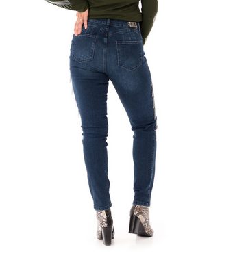 Sarah Kern 7/8-Jeans Stretch-Jeans koerpernah mit Kristallverzierung