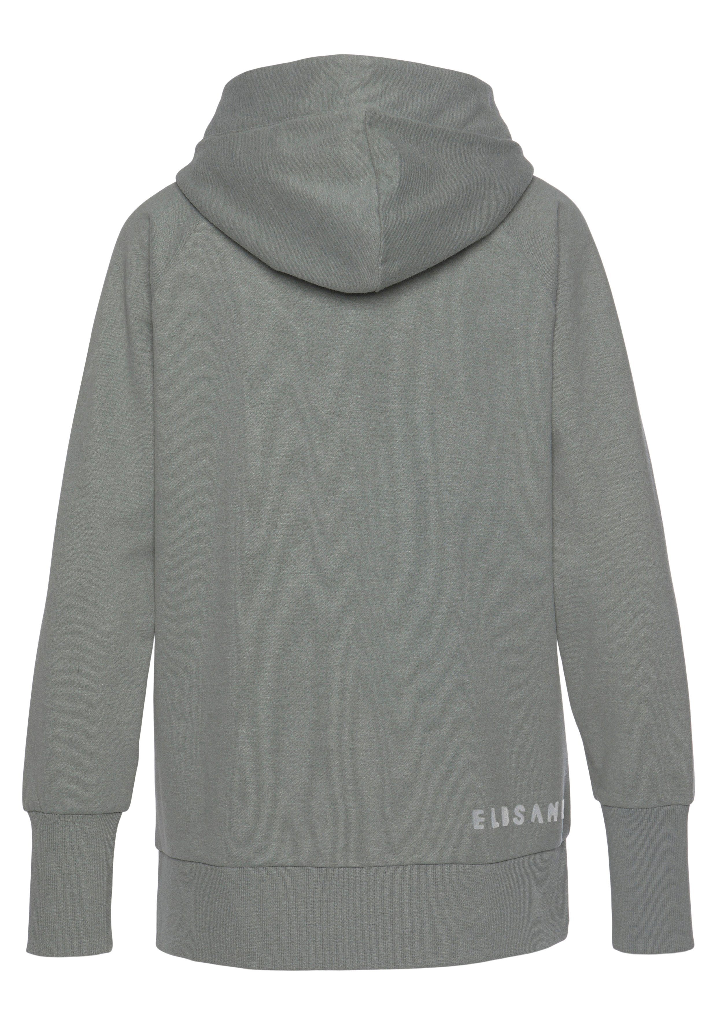Elbsand Kapuzensweatshirt Svana mit Logoprint, bequemer Hoodie, seitliche Schlitze
