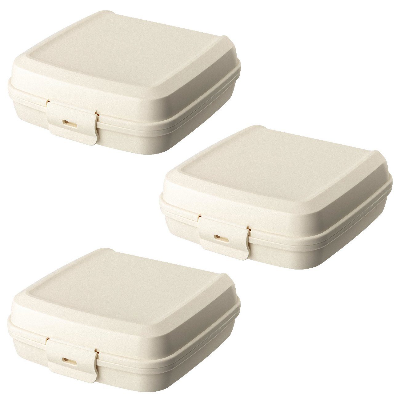 Engelland Lunchbox Brotdose mit Klickverschluss, Kunststoff (BPA-frei), (Vorteils-Set, 3-tlg., Ideal für Schule, Kindergarten und Arbeit), BPA frei, robuster Kunststoff, spülmaschinengeeignet
