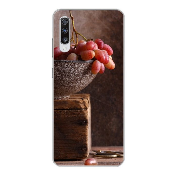 MuchoWow Handyhülle Rustikal - Weintrauben - Schale - Stilleben - Obst Phone Case Handyhülle Samsung Galaxy A70 Silikon Schutzhülle