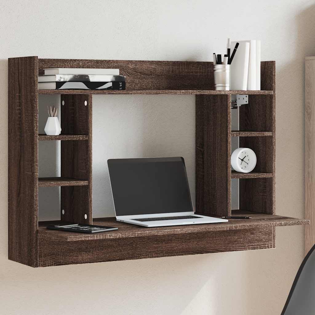 vidaXL Schreibtisch Wand-Schreibtisch Braun Eichen-Optik 105x48x75 cm Holzwerkstoff