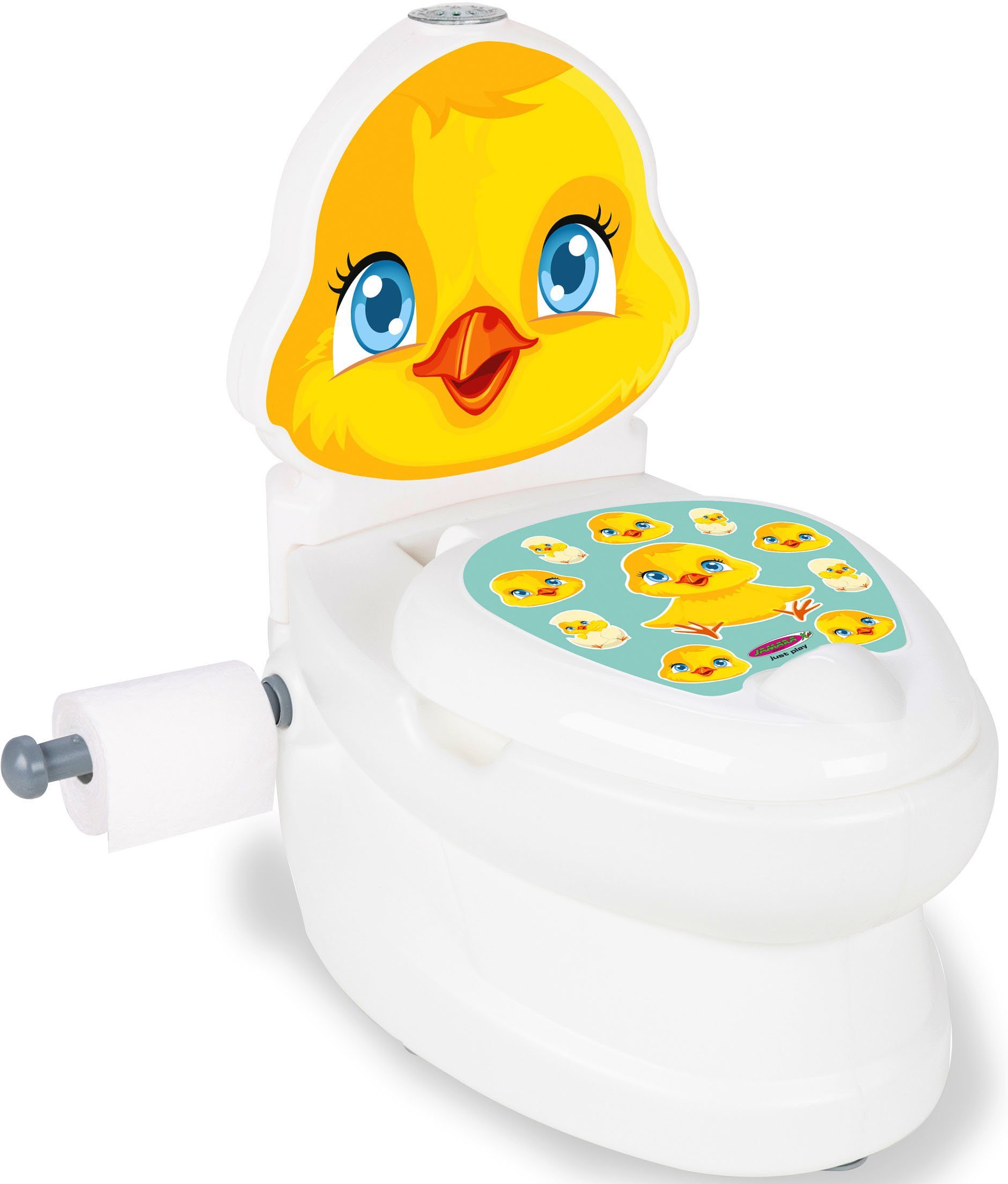 Jamara Toilettentrainer Meine kleine Toilette, Küken, Toilettenpapierhalter Spülsound mit und