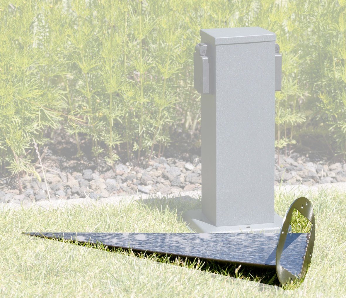 ChiliTec Gartensteckdose Erdspieß Bodenhalterung 39cm lang - für Розеткиsäule ChiliTec #2344
