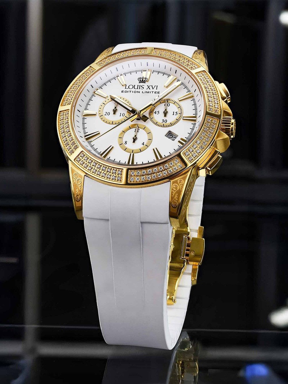 LOUIS XVI Quarzuhr Louis XVI LXVI1136 Herrenuhr Majesté Iced Out Royale 43mm 5ATM Louis XVI LXVI1136 Herrenuhr Majesté Iced Out Royale 43mm 5ATM