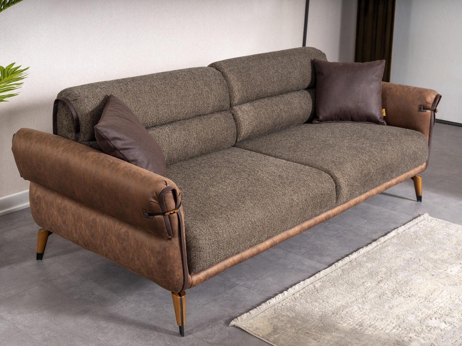 JVmoebel Sofa Polstermöbel Braun Zweisitzer Neu Einrichtung, Teile, 1 in Sofa Couch Europa Made Wohnzimmer