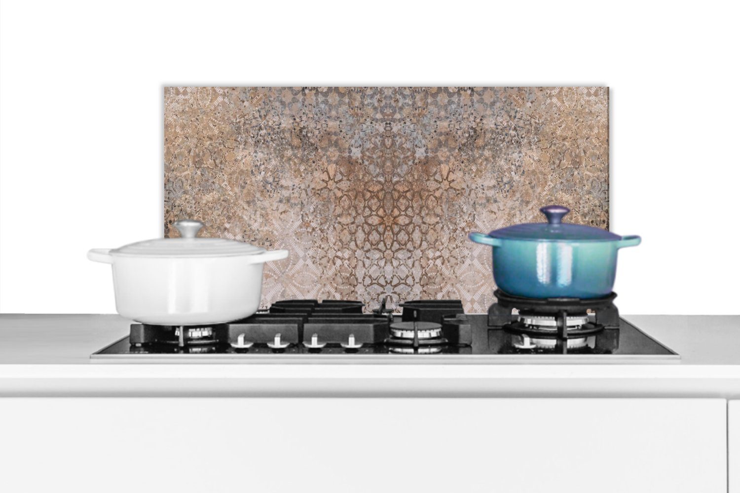 MuchoWow Küchenrückwand Marmor - Rost - Vintage - Braun - Marmoroptik, (1-tlg), 60x30 cm, Wandschutz, gegen Fett und Schmutzflecken für Küchen | Küchenrückwände