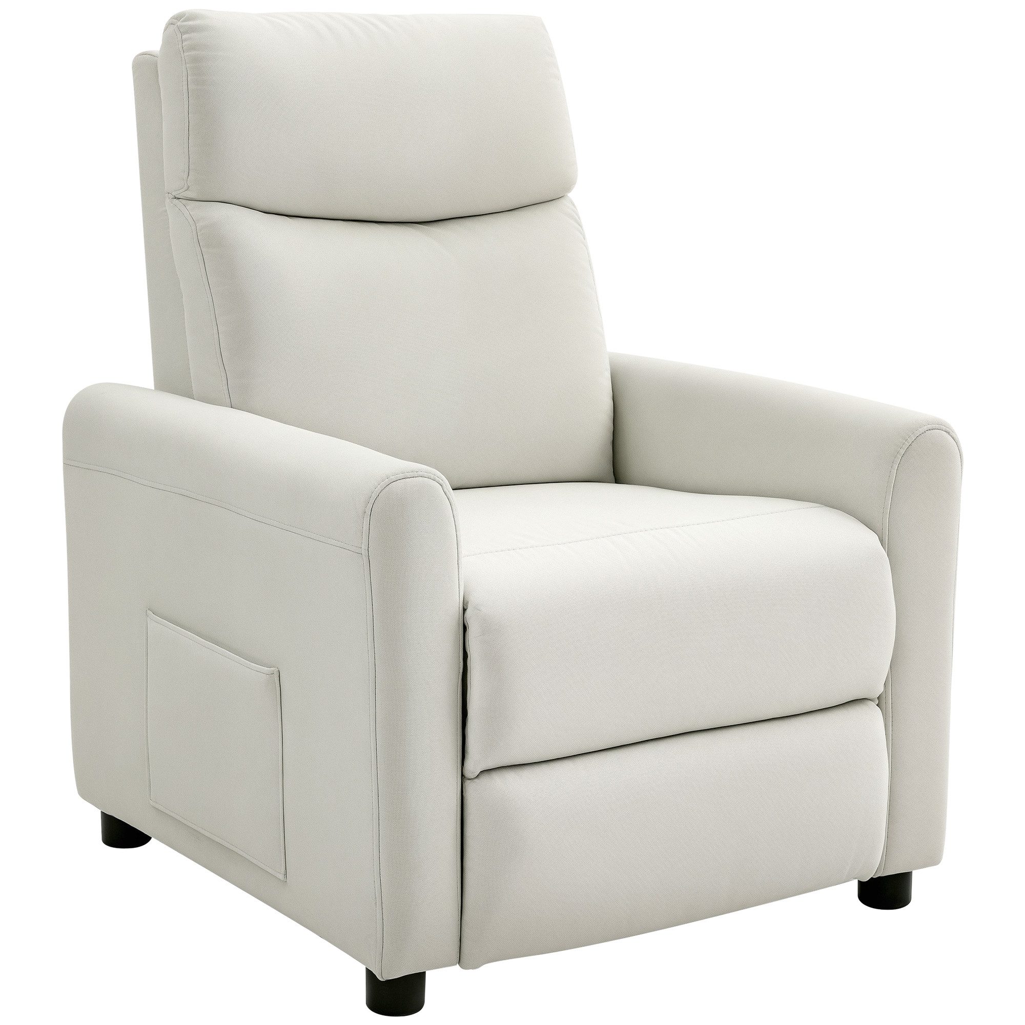 HOMCOM Relaxsessel Fernsehessel mit Liegefunktion, TV Sessel mit Taschenfedern (Set, 1-St., 1), 135° Liegefunktion, Seitenfächer, 5-Min.-Aufbau – Bild 2 von 5