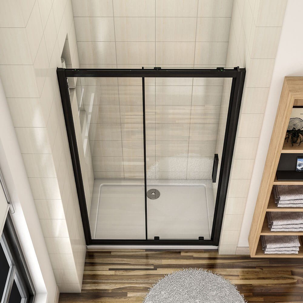 duschspa Dusch-Schiebetür 195cm 8mm Nano Glas Schiebetür Nischentür Duschtür Dusche Duschkabine, 100x195 cm, Einscheibensicherheitsglas, Sicherheitsglas, (Set) links und rechts montierbar