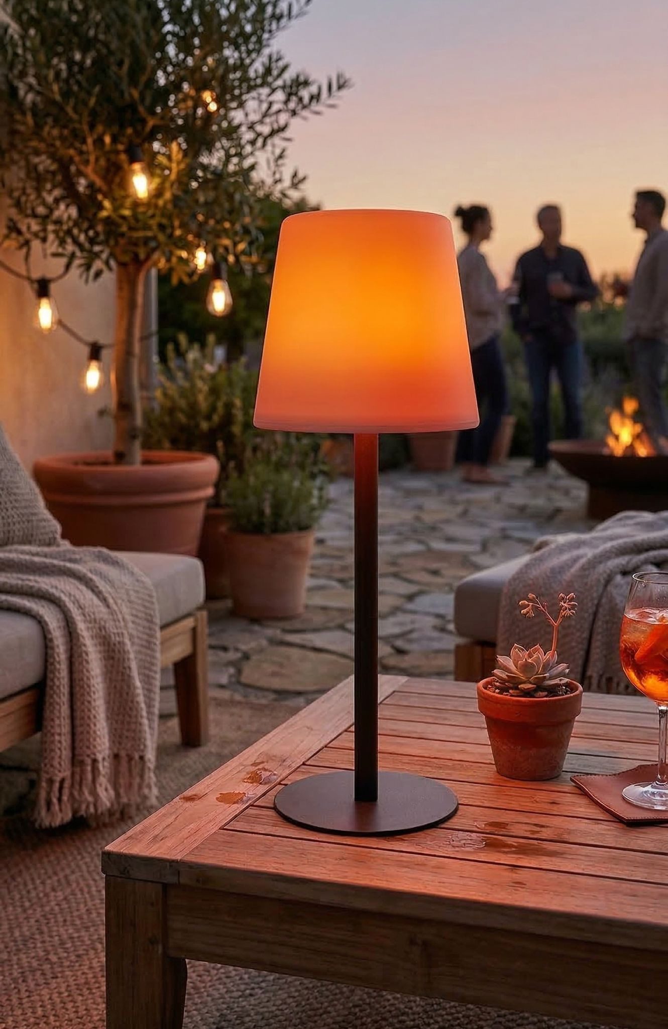 Coen Bakker Deco BV LED Außen-Tischleuchte Akku Tischlampe Multicolor mit 8 Einst. IP44, verschiedene Lichteffekte, LED fest verbaut, Kaltweiß, Warmweiß