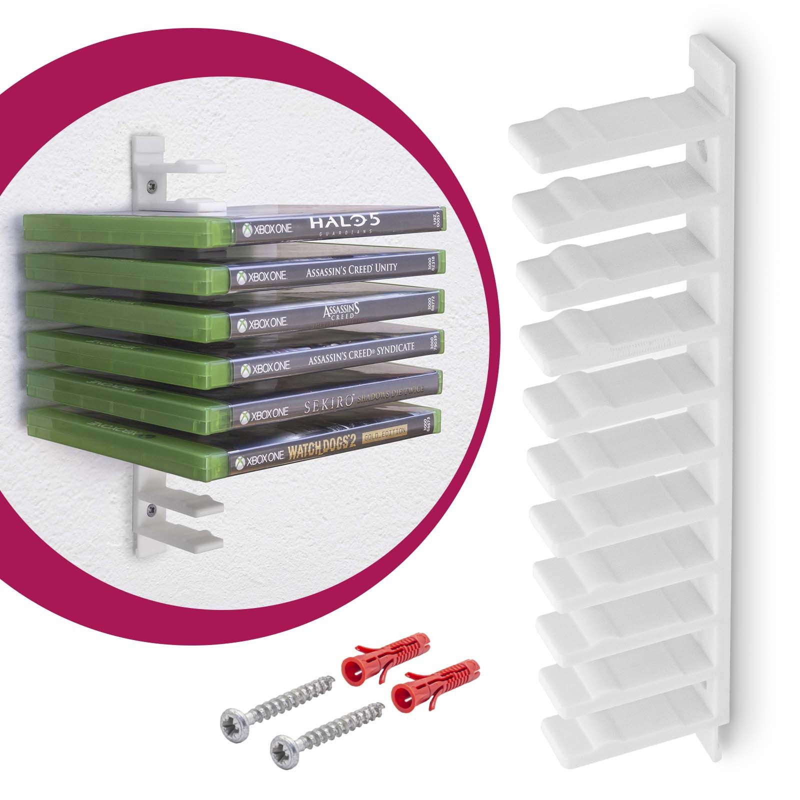 Mobilefox Media-Regal Floating Wandhalterung Modular Halterung für Blu Ray Xbox Spiele