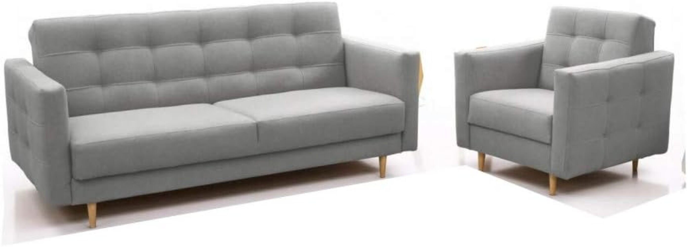 MOEBLO Polstergarnitur SCARLETT 3+1, (Klappsofa Bettfunktion Couch Wohnzimmer, Polstergarnituren Sofa mit Sessel Schlafsofa Kippsofa), mit Schlaffunktion und Bettkasten