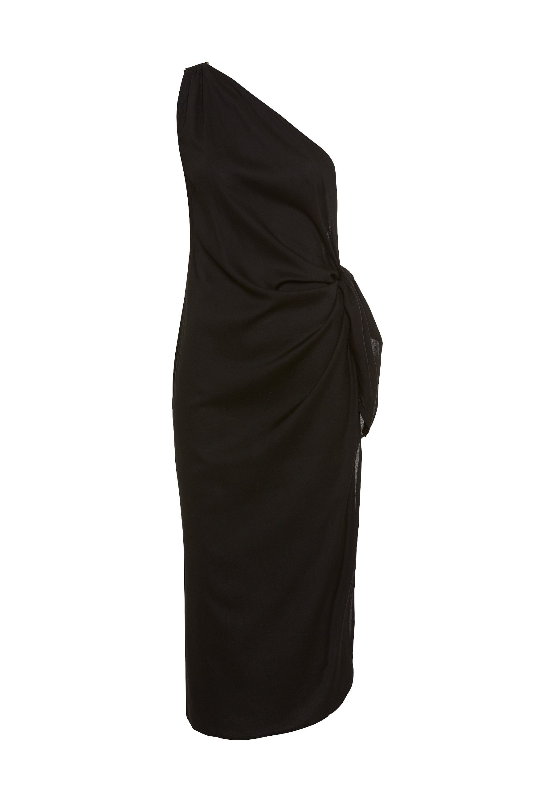 LSCN by LASCANA One-Shoulder-Kleid mit goldfarbenen Zieraccessoire am Träger, Strandkleid