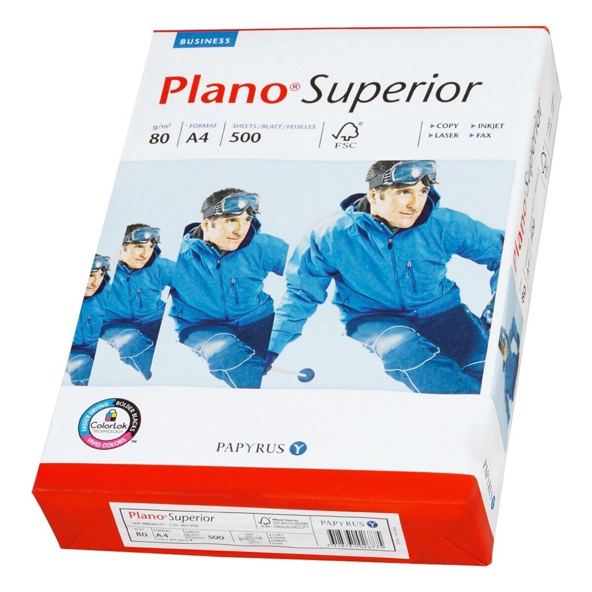 PLANO Druckerpapier Superior, Format DIN A4, 80 g/m², 165 CIE, 500 Blatt