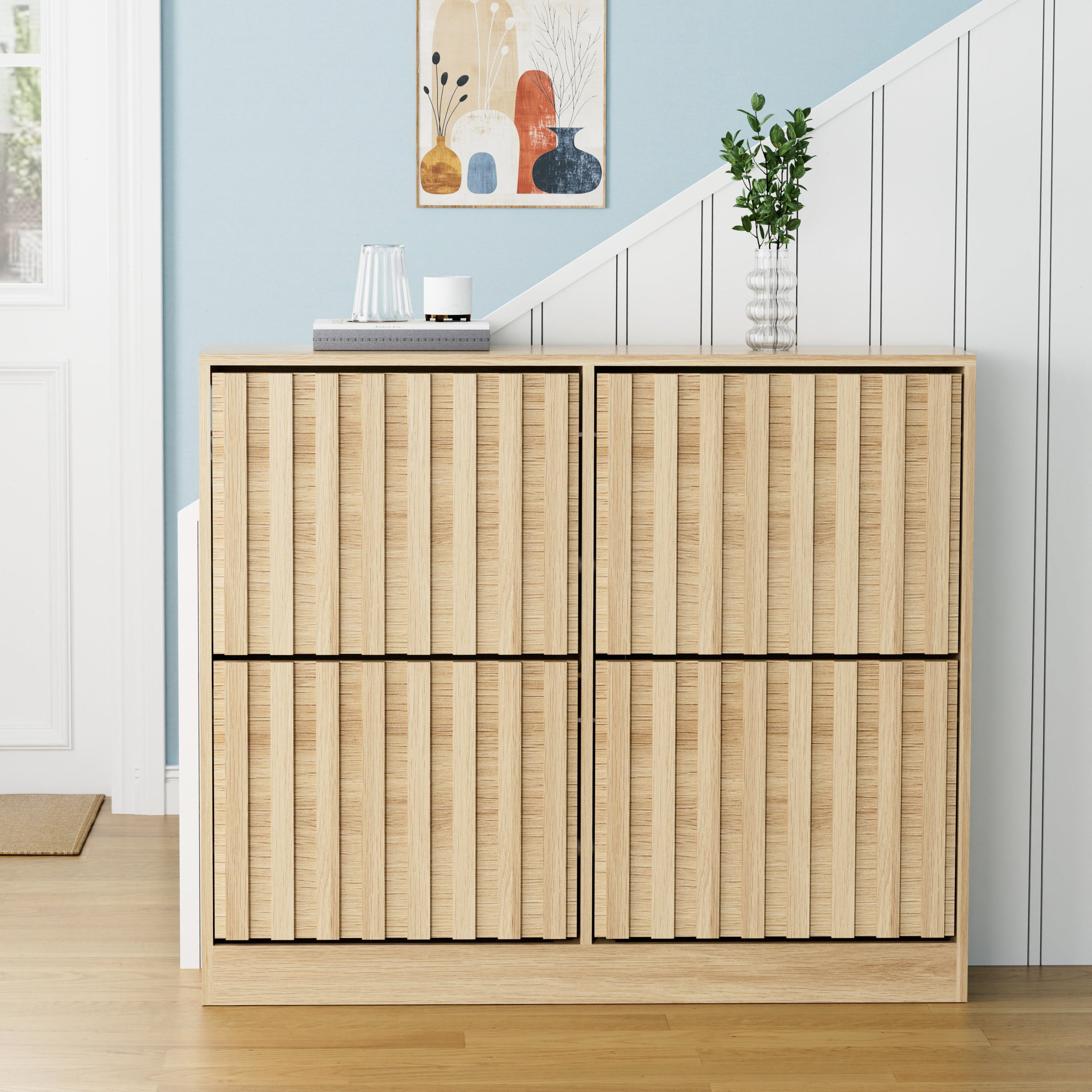 UEV Schuhschrank mit 4 Klappen, Schuhregal Schmal, Schuhkipper (Packung, Sc günstig online kaufen
