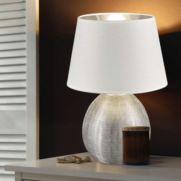 etc-shop LED Tischleuchte, Leuchtmittel inklusive, Warmweiß, Farbwechsel, Tisch Leuchte silber Fernbedienung Wohn Zimmer Lese Lampe