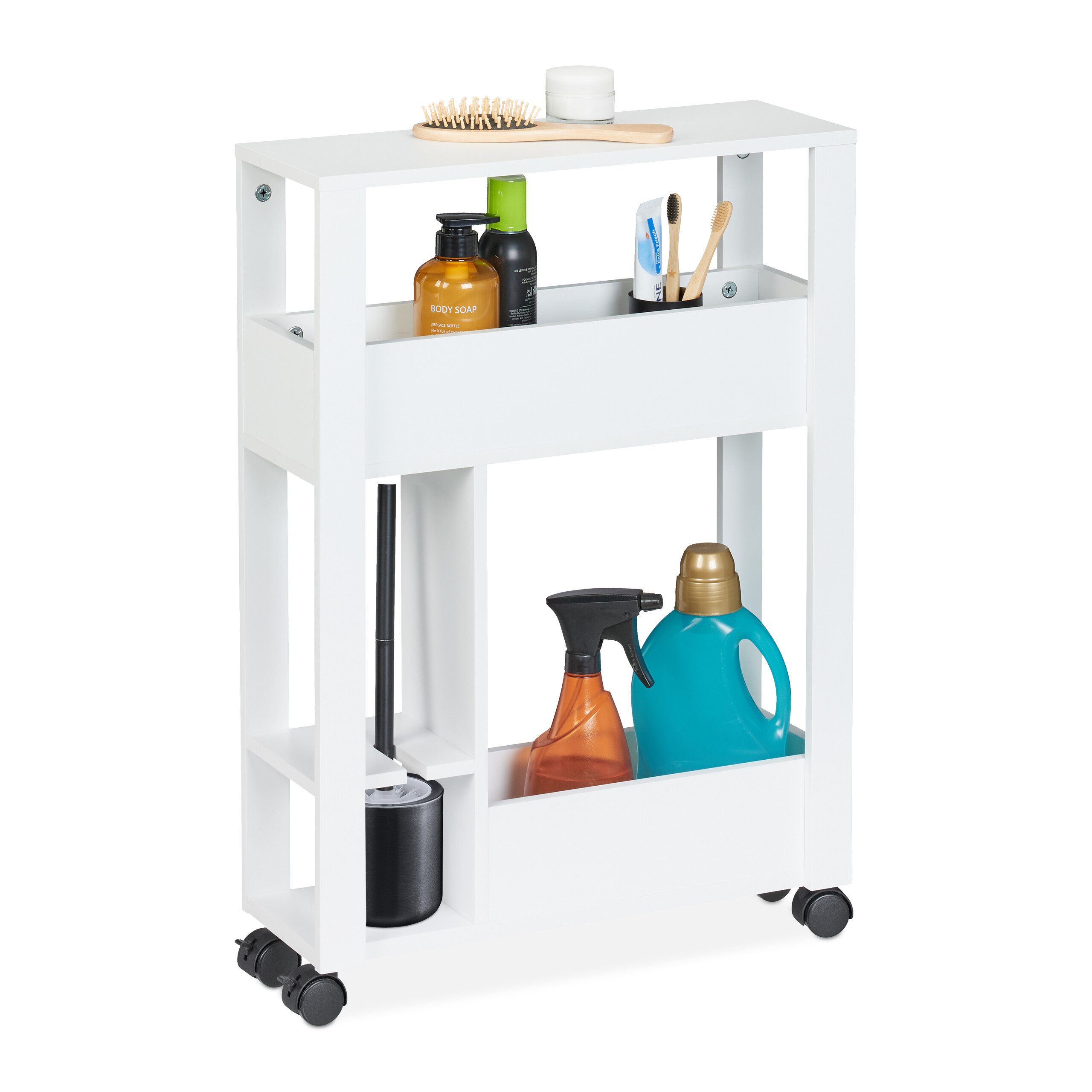 relaxdays Badregal Weißer Nischenwagen günstig online kaufen