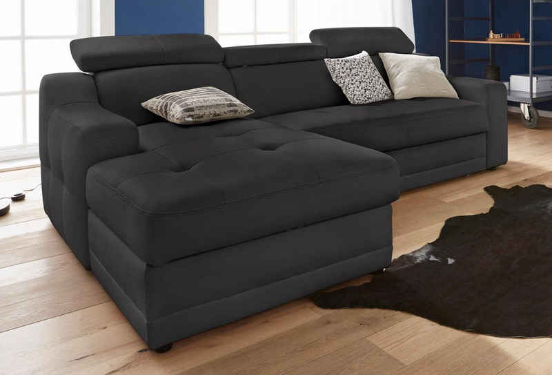 exxpo - sofa fashion Ecksofa Lotos, mit Köpf- bzw. Rückenverstellung, wahlweise mit Bettfunktion
