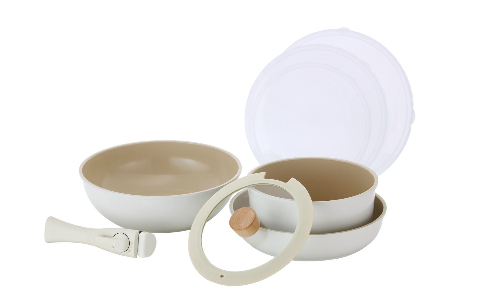 NEOFLAM® Сковороды-Set MIDAS Plus 8 tlg. Set - Sand, (8-tlg)