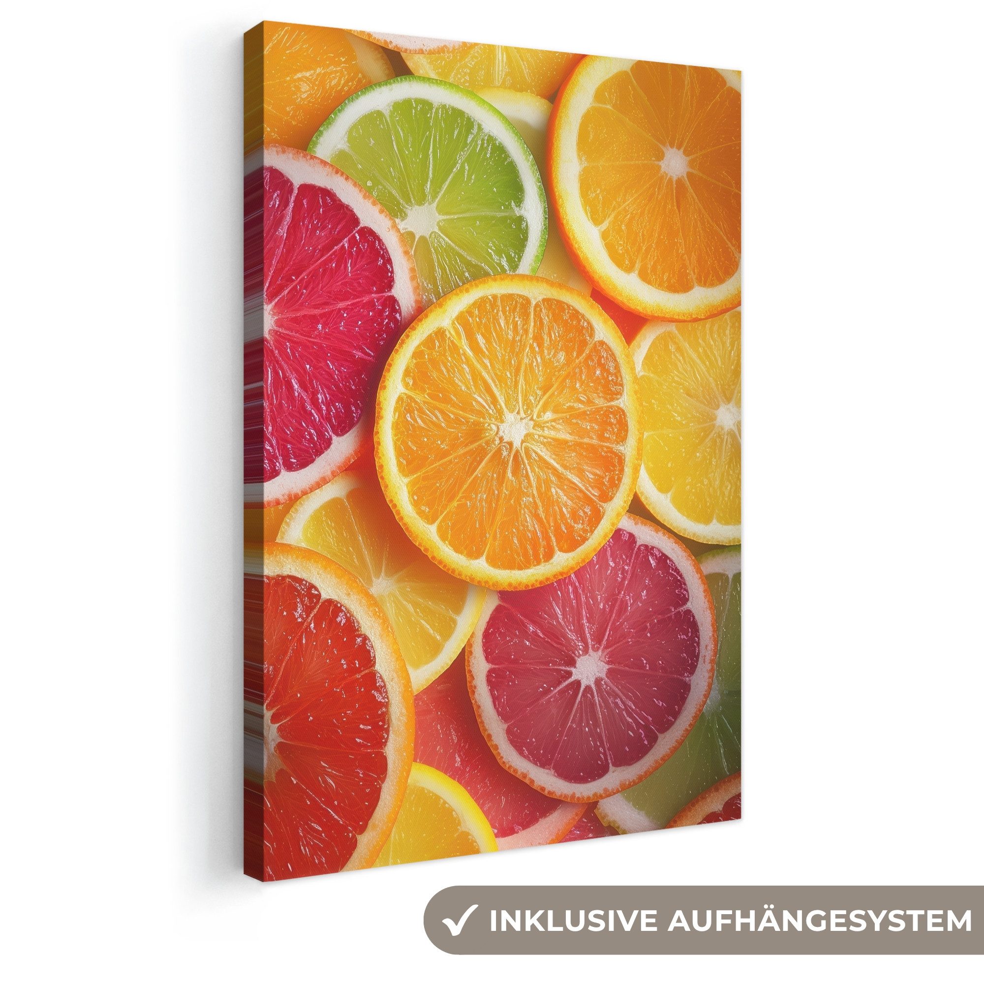OneMillionCanvasses® Leinwandbild Obst - Bunt - Nahaufnahme, Fotodruck (1 St), Leinwand Canvas Wandbild, Wanddekoration 20x30 cm